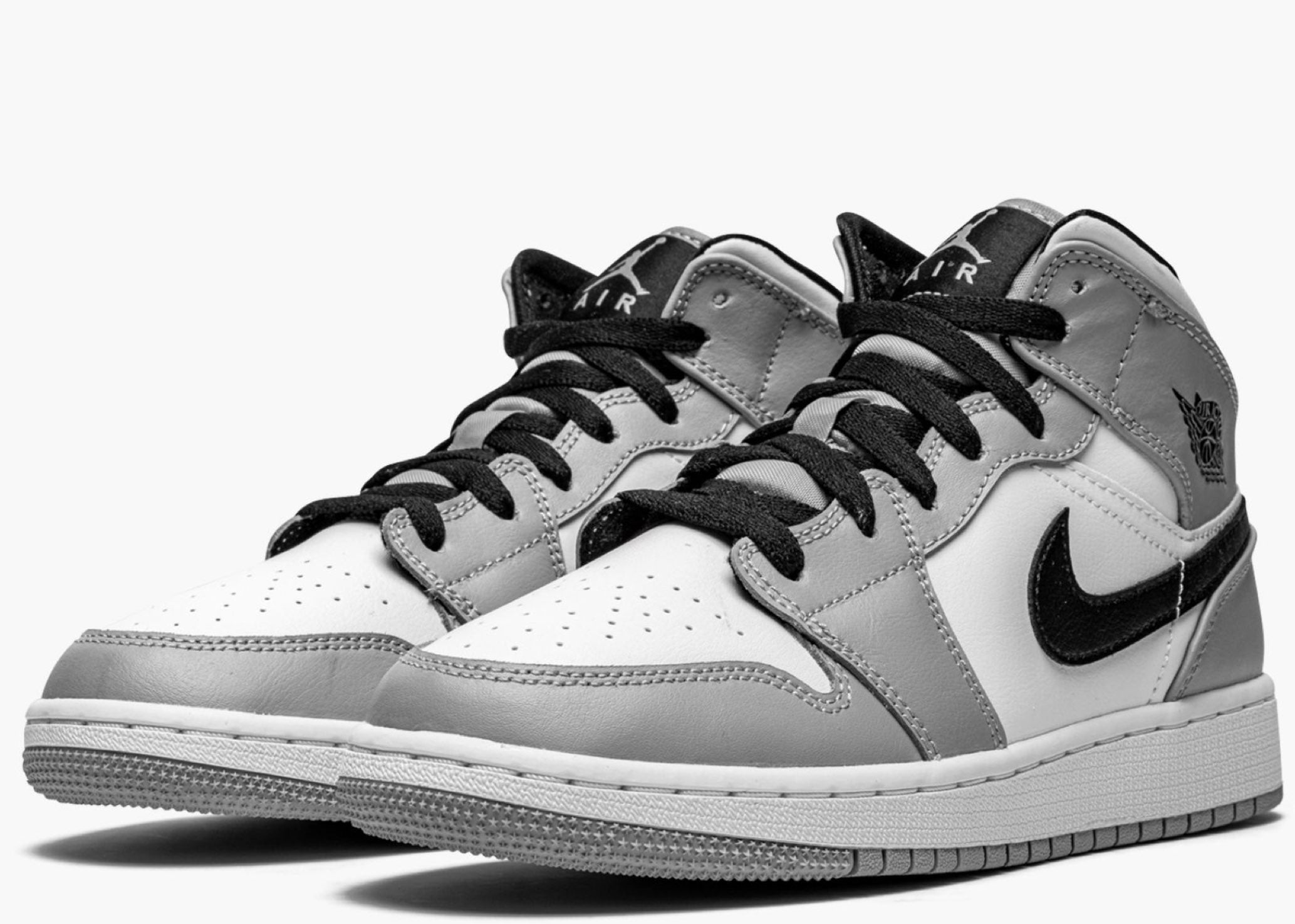 Nike Air Jordan 1 Mid Gs Light Smoke Grey 554725-092 Hype Clothinga Limited Edition