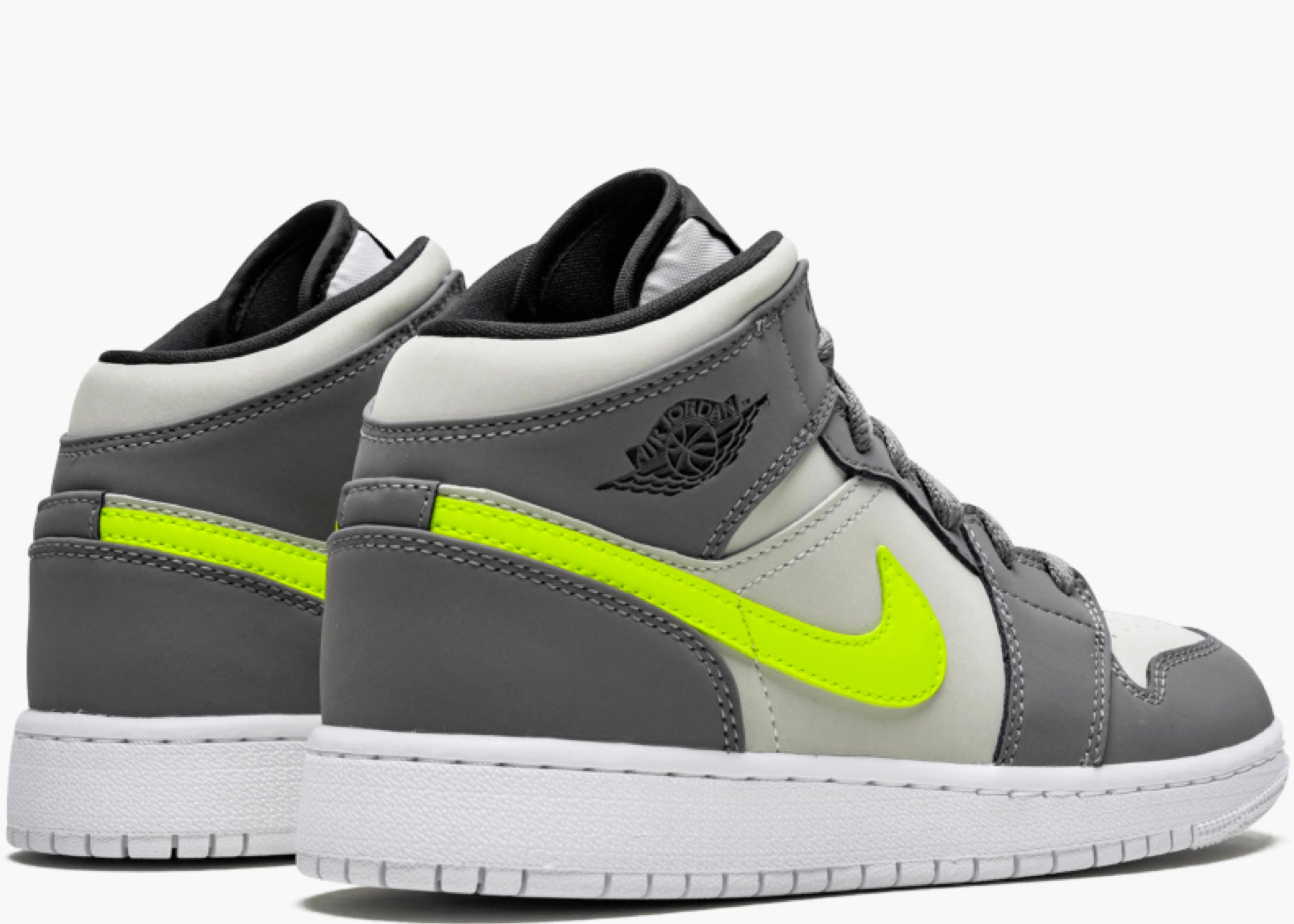 Nike Air Jordan 1 Mid Gunsmoke Volt (gs) 554725-072 Hype Clothinga