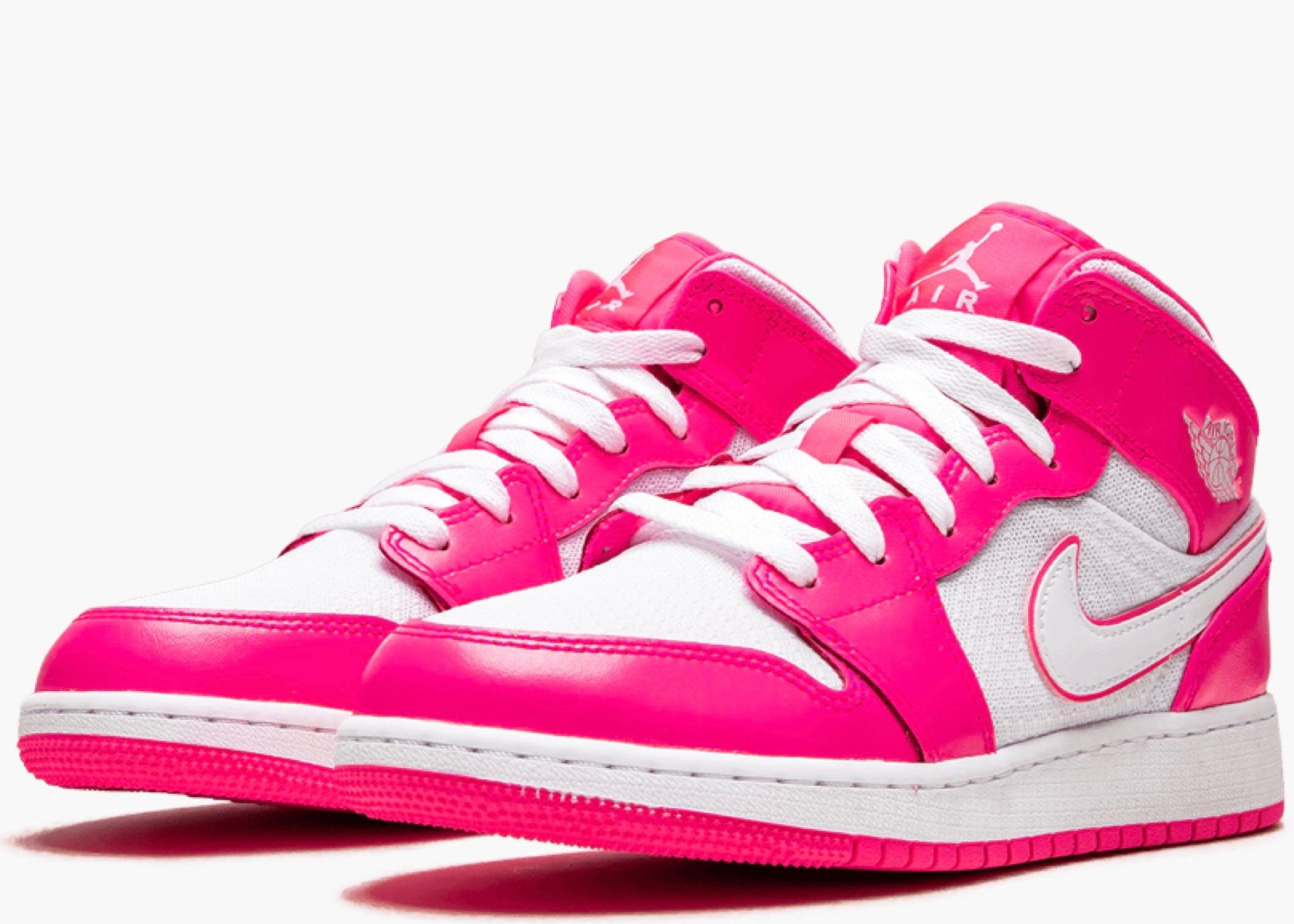 Nike Air Jordan 1 Mid Hyper Pink White (GS) 555112-611 Hype Clothinga Limited Edition
