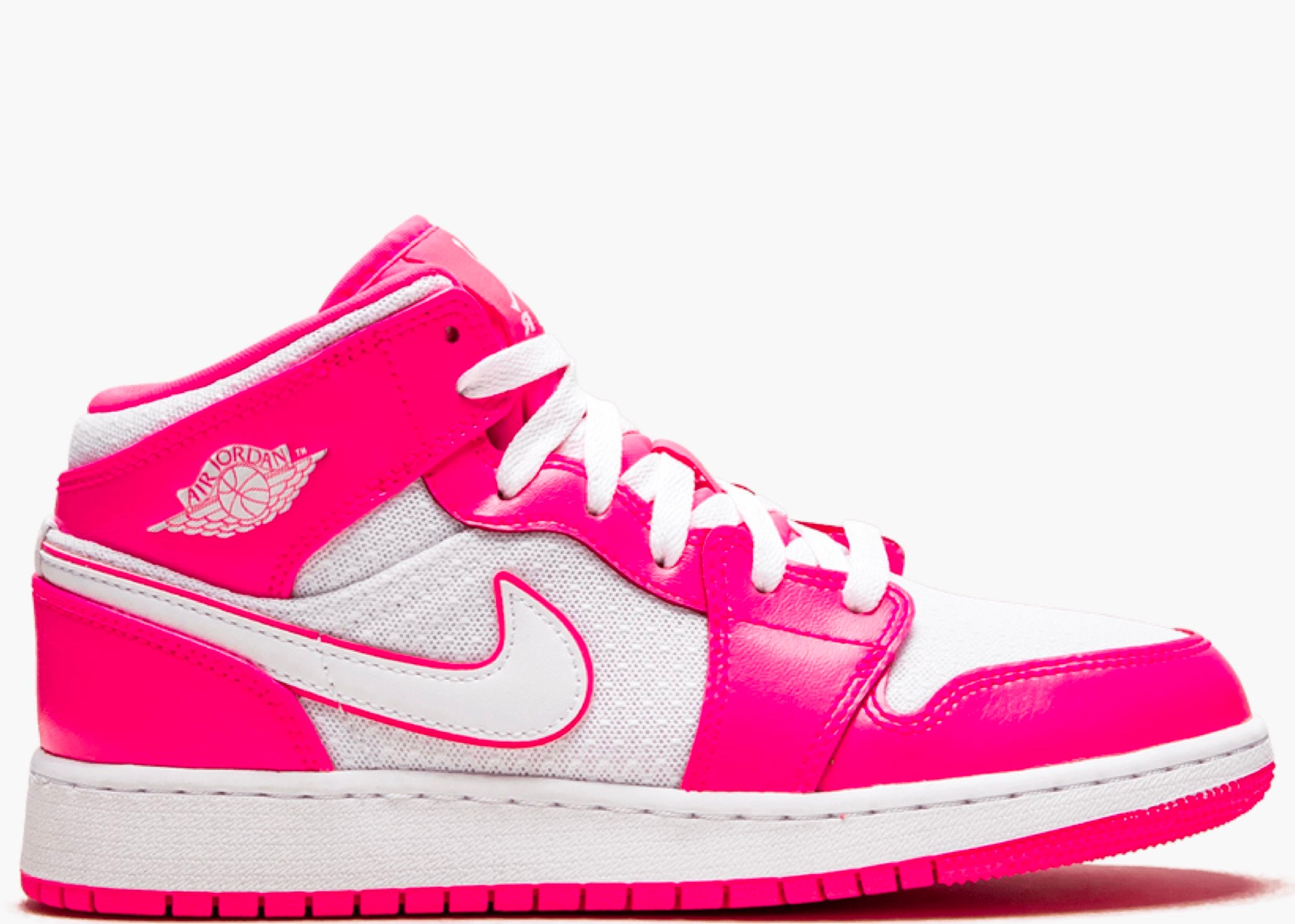 Nike Air Jordan 1 Mid Hyper Pink White (GS) 555112-611 Hype Clothinga Limited Edition