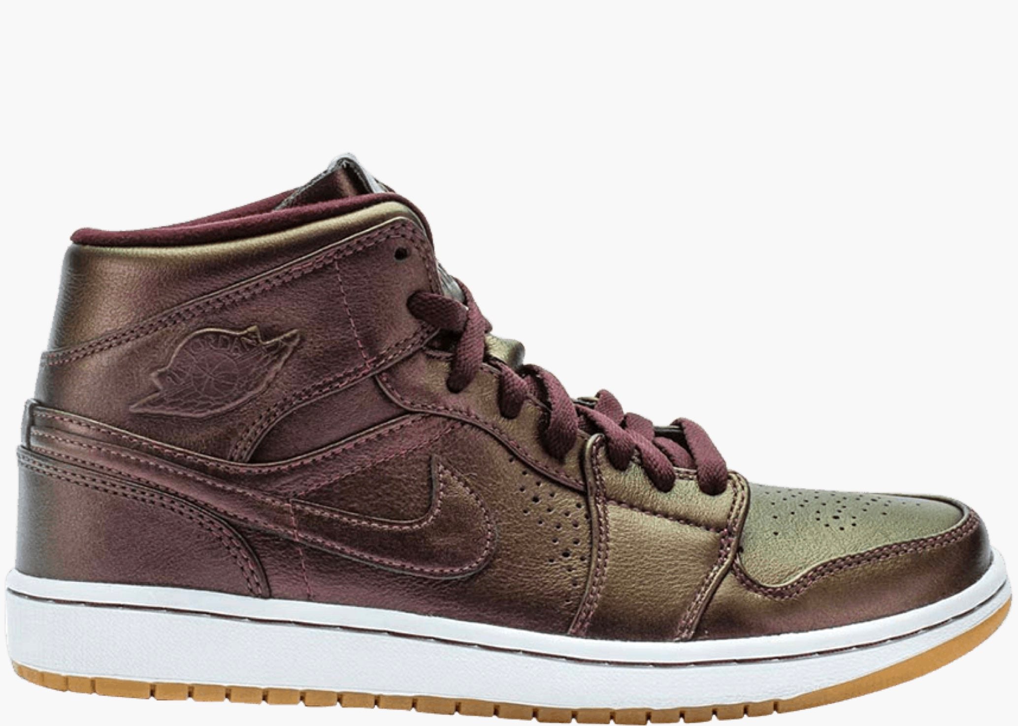 Nike Air Jordan 1 Mid Nouveau Deep Burgundy Gum 629151-605 Hype Clothinga
