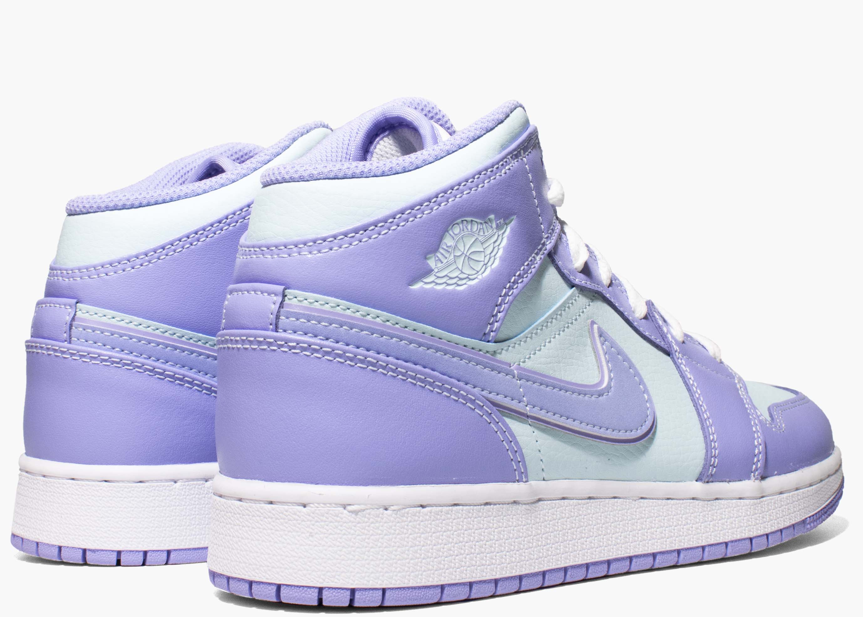 Nike Air Jordan 1 Mid Purple Aqua (GS) 554725-500 Hype Clothinga Limited Edition