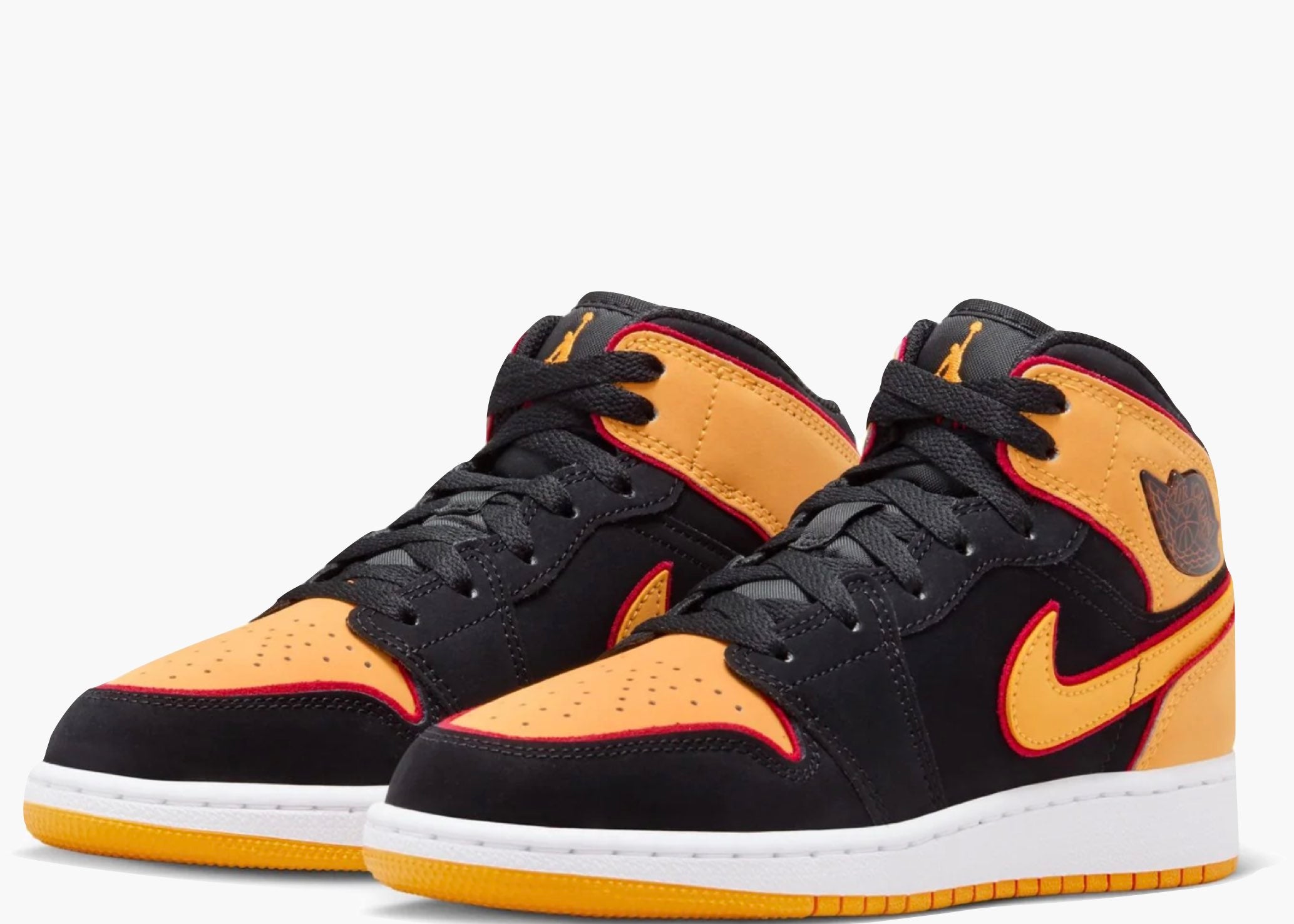 ‎Nike Air Jordan 1 Mid SE Black Vivid Orange (GS) FJ4924-008 Hype Clothinga Limited Edition