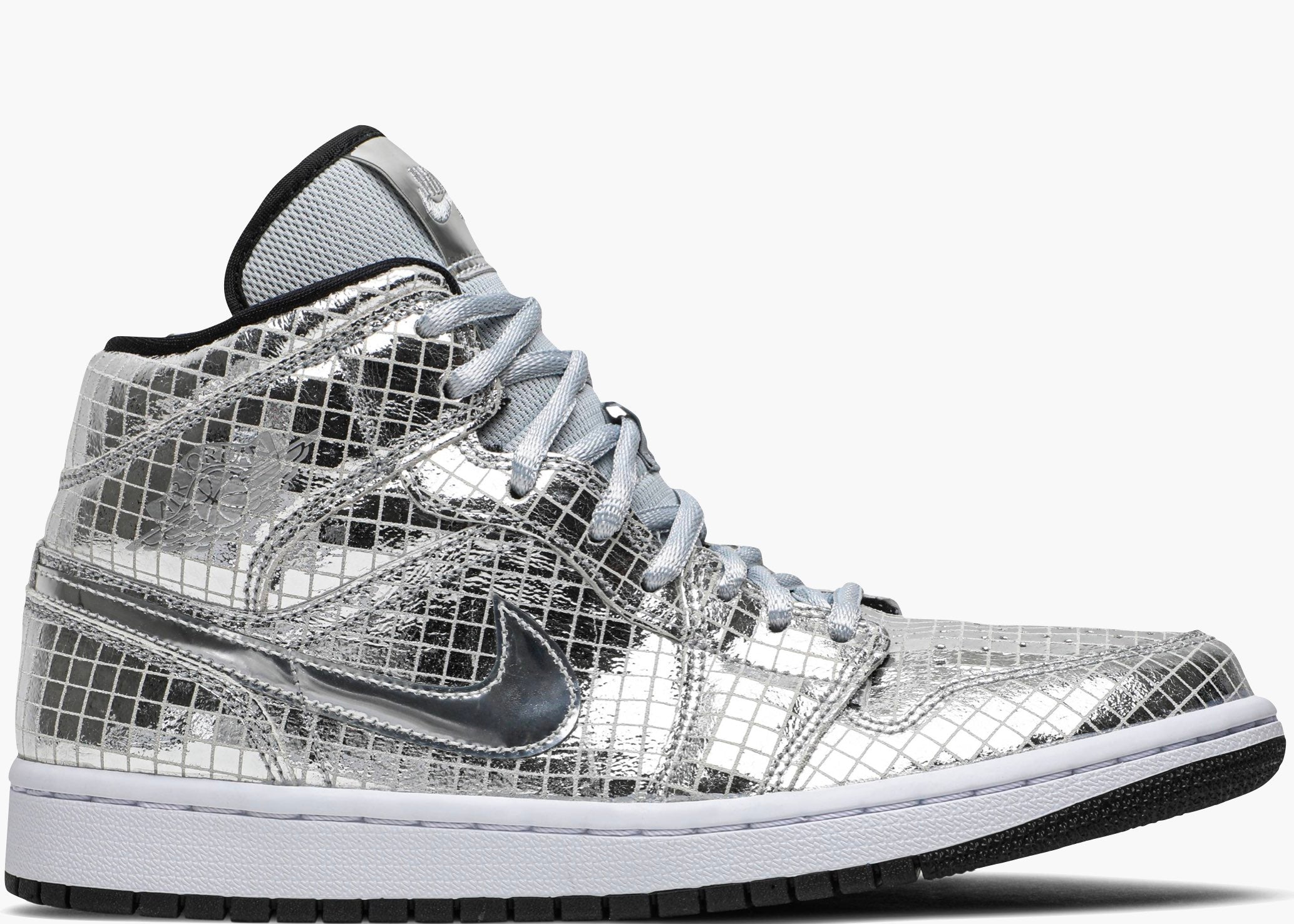 Nike Air Jordan 1 Mid Se Disco Metallic Silver (w) CU9304-001 Hype Clothinga