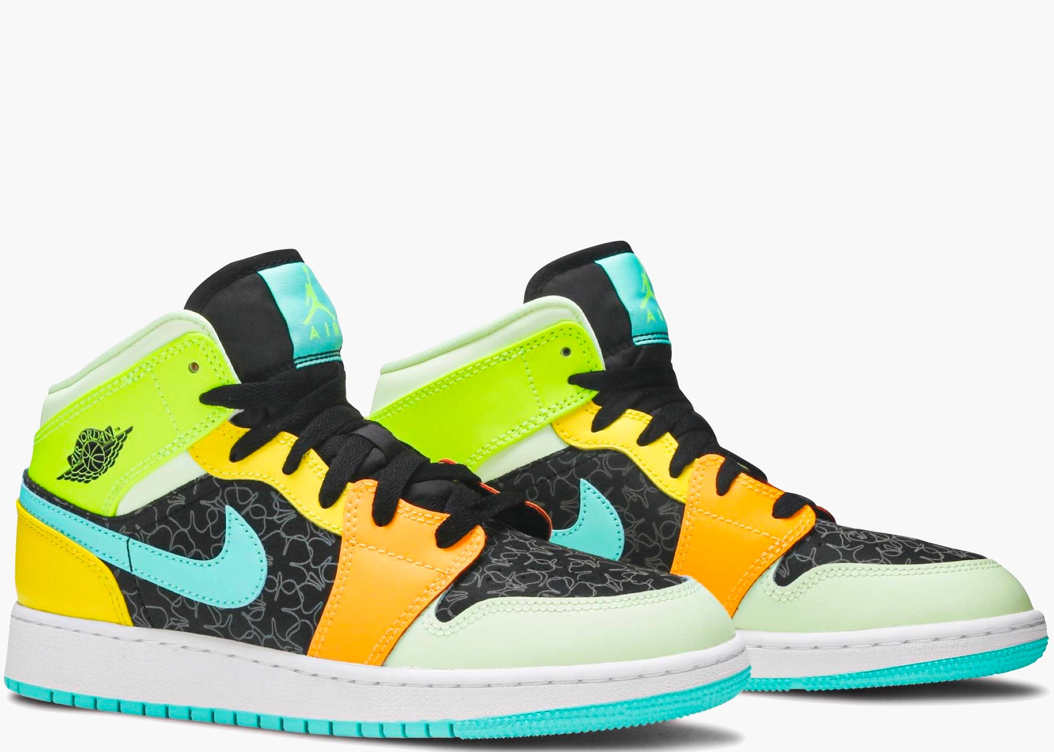 Nike Air Jordan 1 Mid Se Four Leaf Clover (gs) BQ6931-037 Hype Clothinga