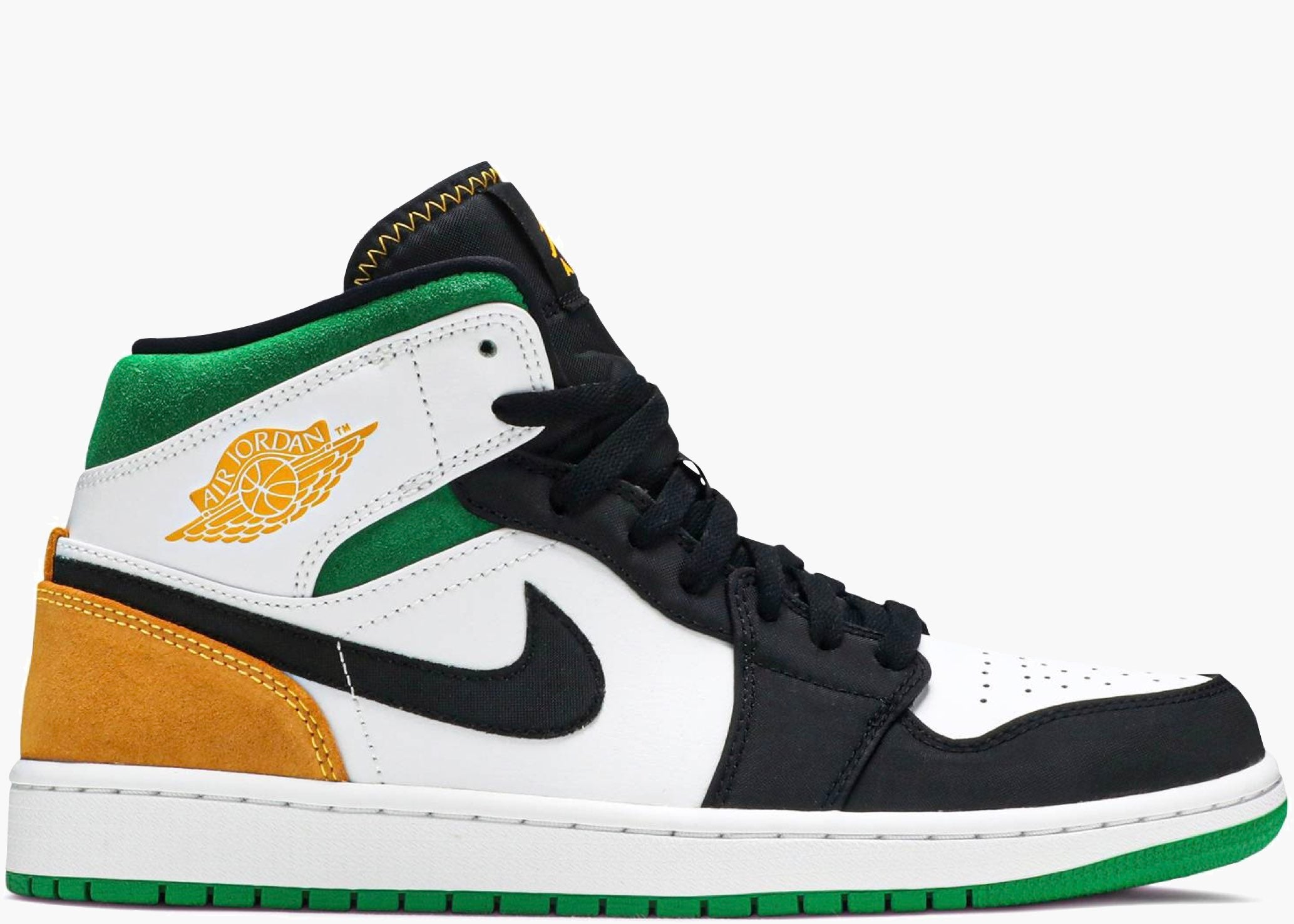 Nike Air Jordan 1 Mid Se White Laser Orange Lucky Green 852542-101 Hype Clothinga