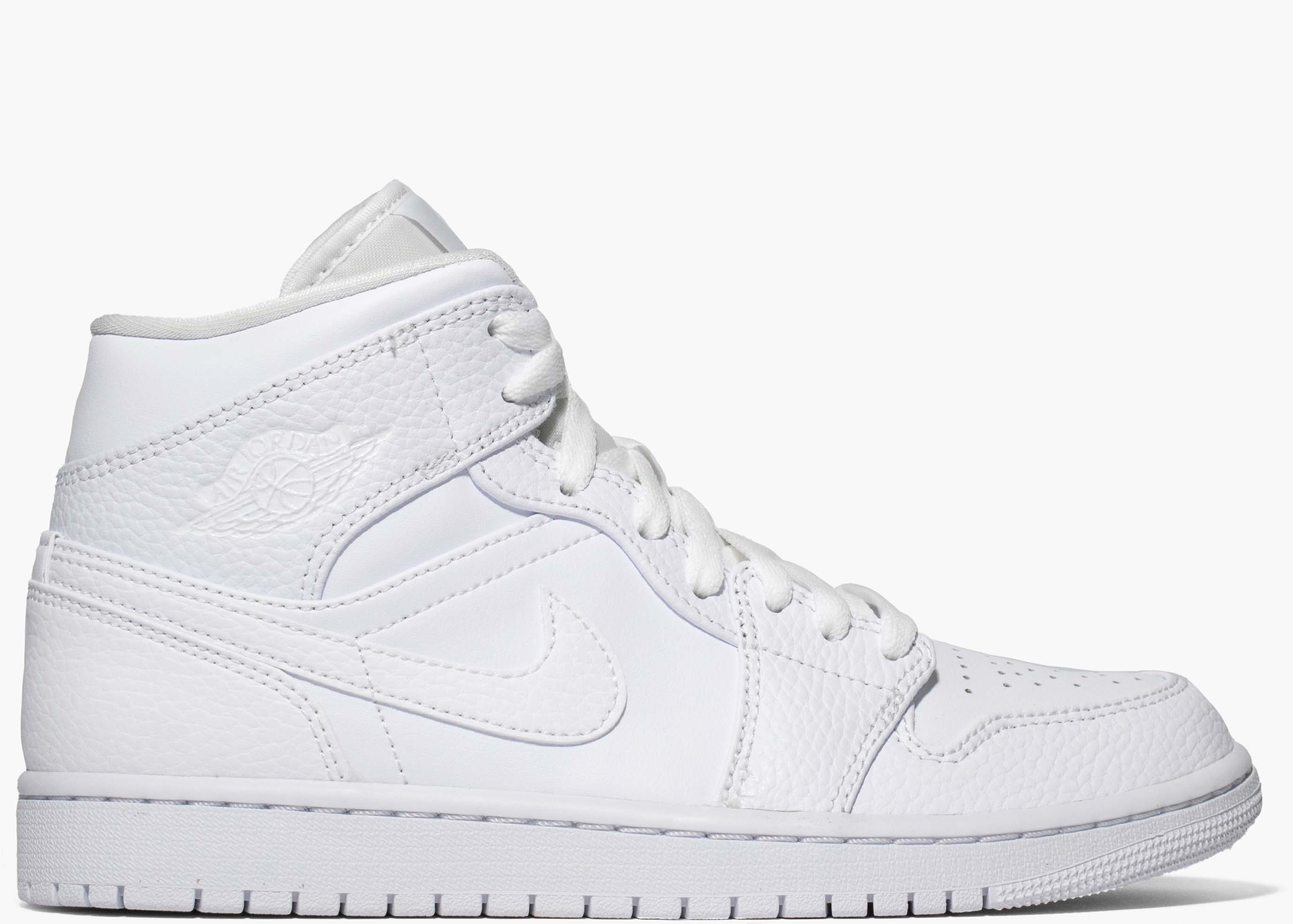 Nike Air Jordan 1 Mid Triple White 2.0 554724-130 Hype Clothinga Limited Edition