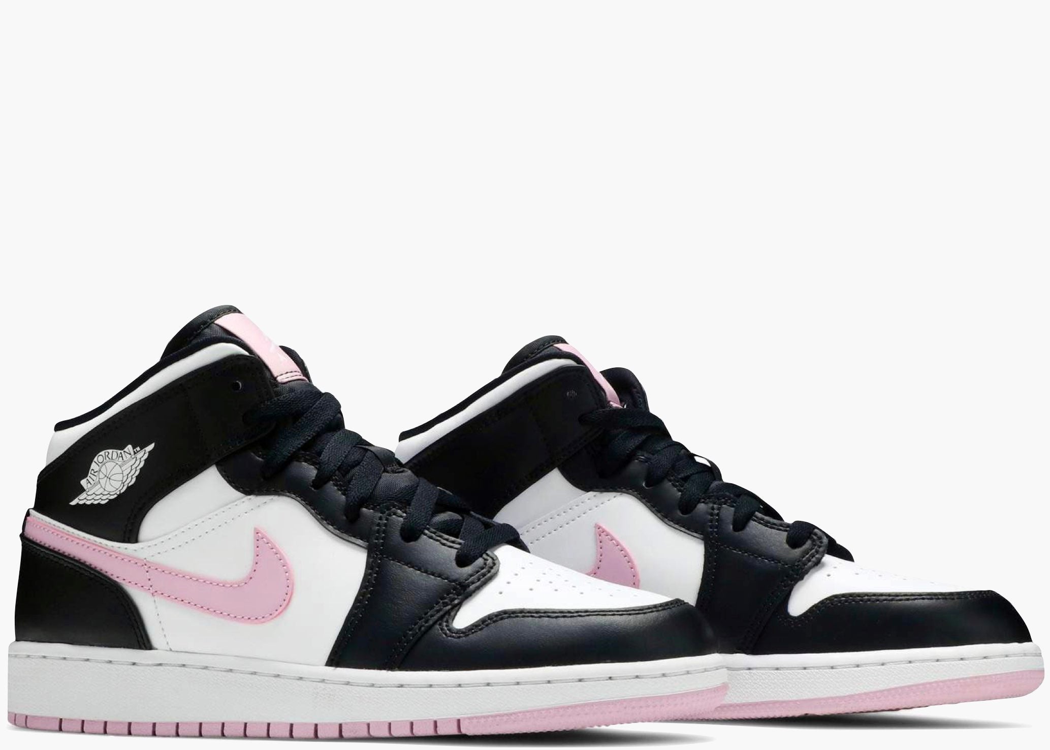Nike Air Jordan 1 Mid White Black Light Arctic Pink (GS) 555112-103 Hype Clothinga