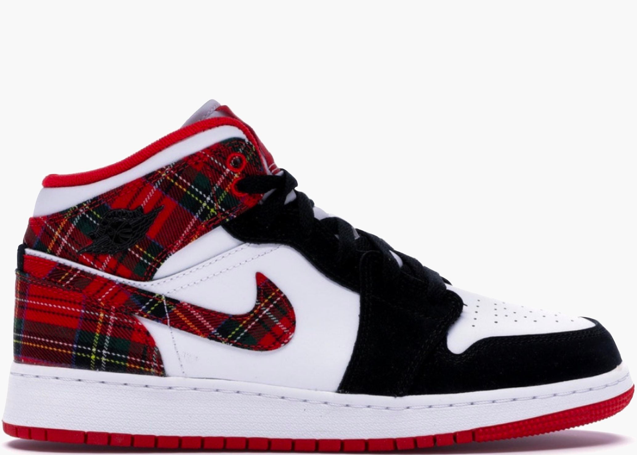Nike Air Jordan 1 Mid White Plaid (gs) 554725-607 Hype Clothinga