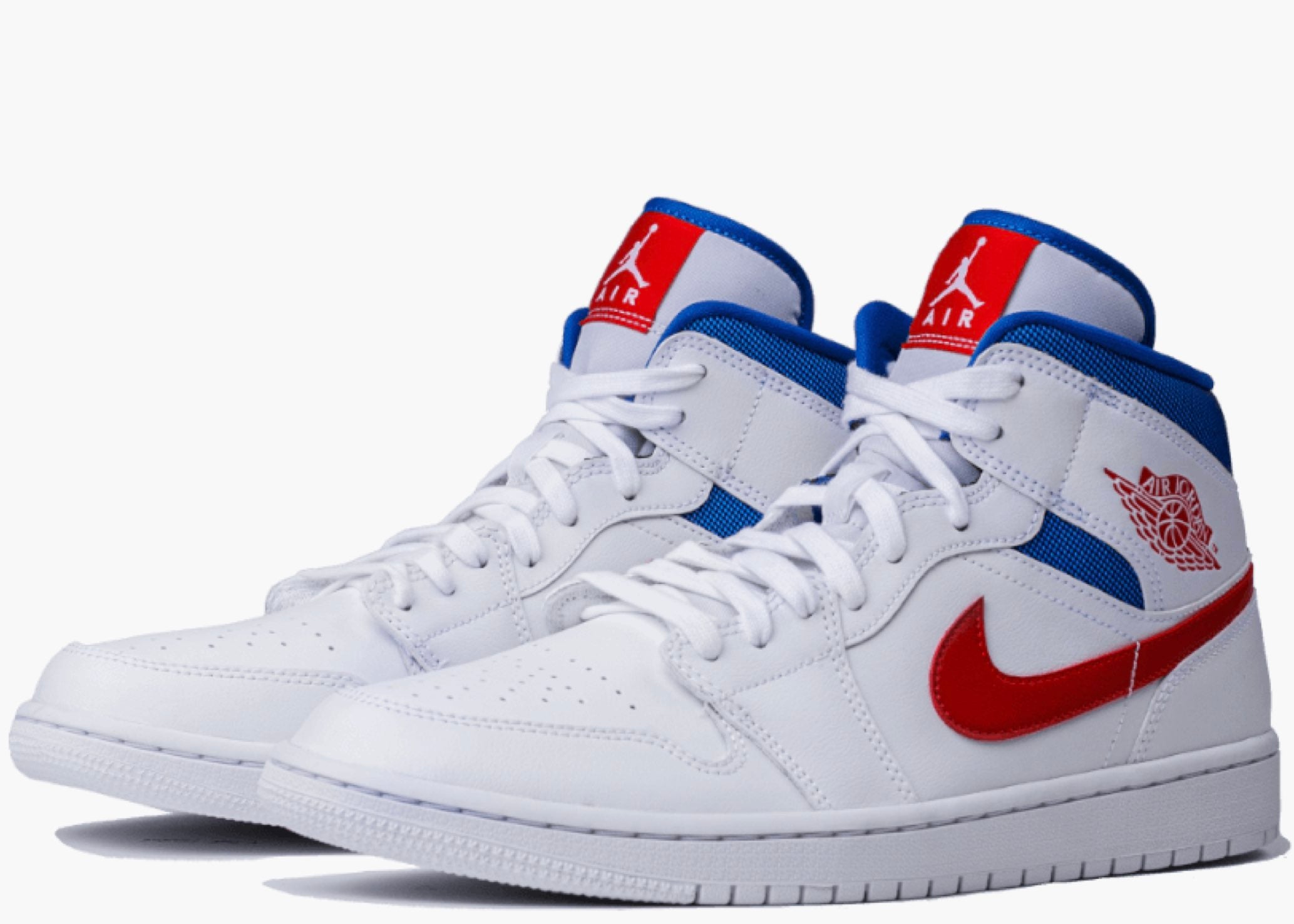Nike Air Jordan 1 Mid White Red Royal (W) BQ6472-164 Hype Clothinga Limited Edition
