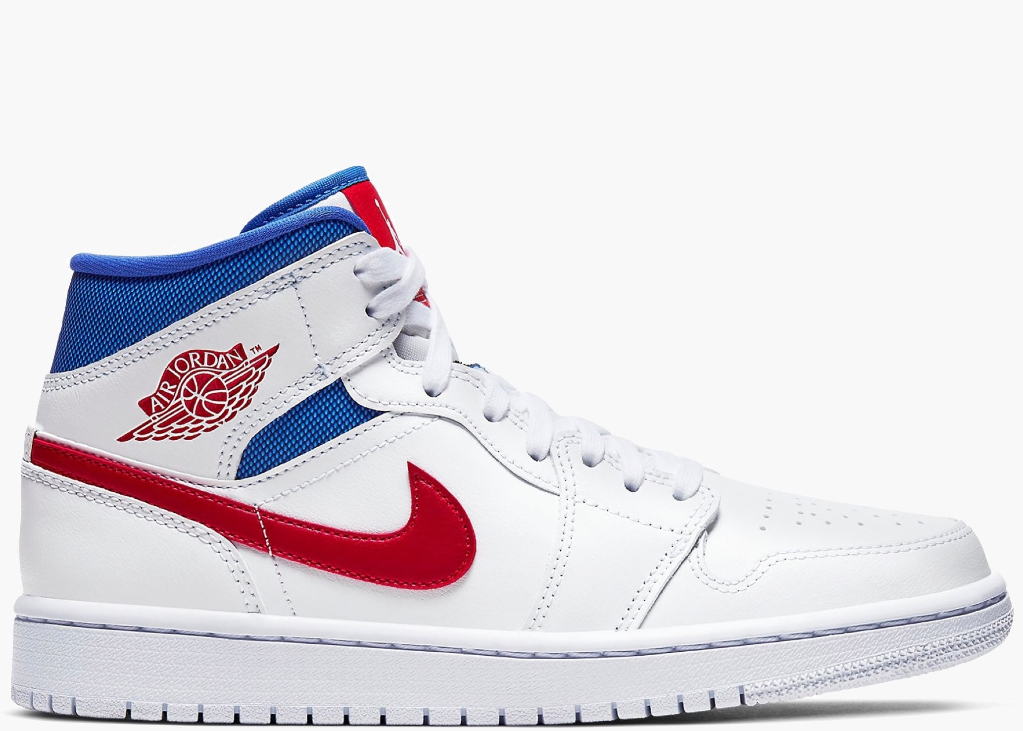 Nike Air Jordan 1 Mid White Red Royal (W) BQ6472-164 Hype Clothinga Limited Edition