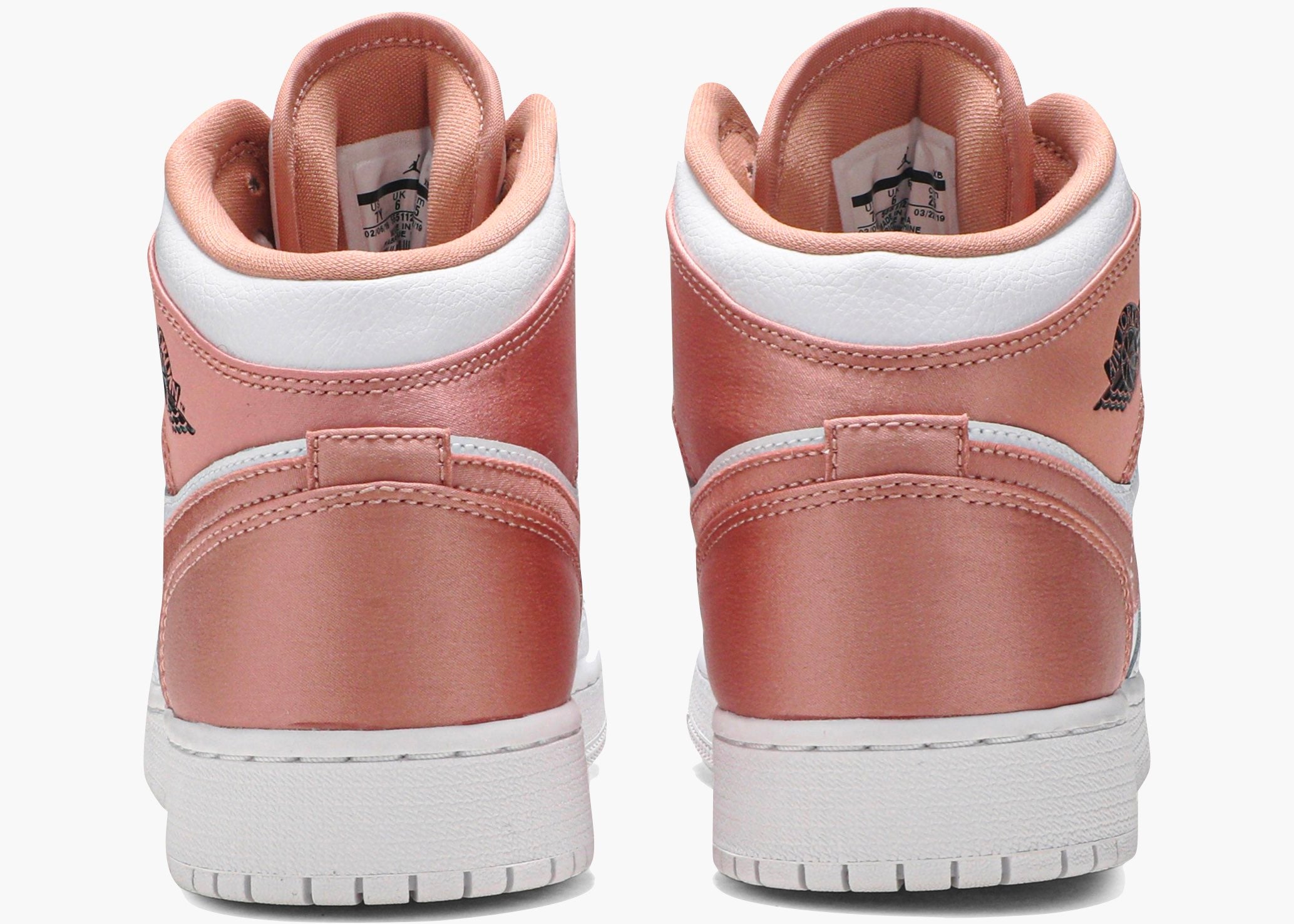Nike Air Jordan 1 Mid White Rose Gold (gs) 555112-190 Hype Clothinga