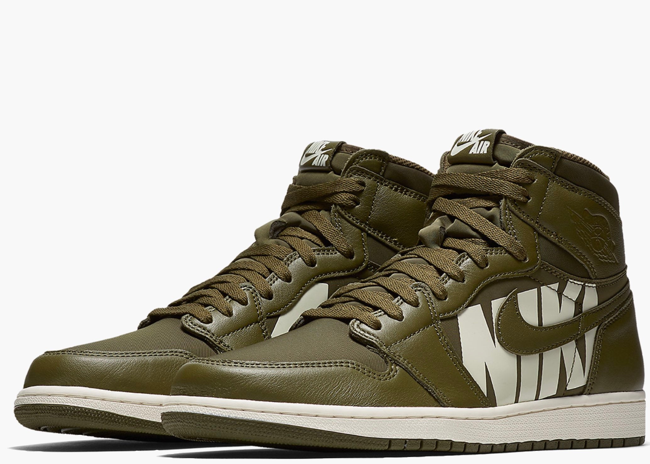 Nike Air Jordan 1 Retro High Olive Canvas 555088-300 Hype Clothinga Limited Edition