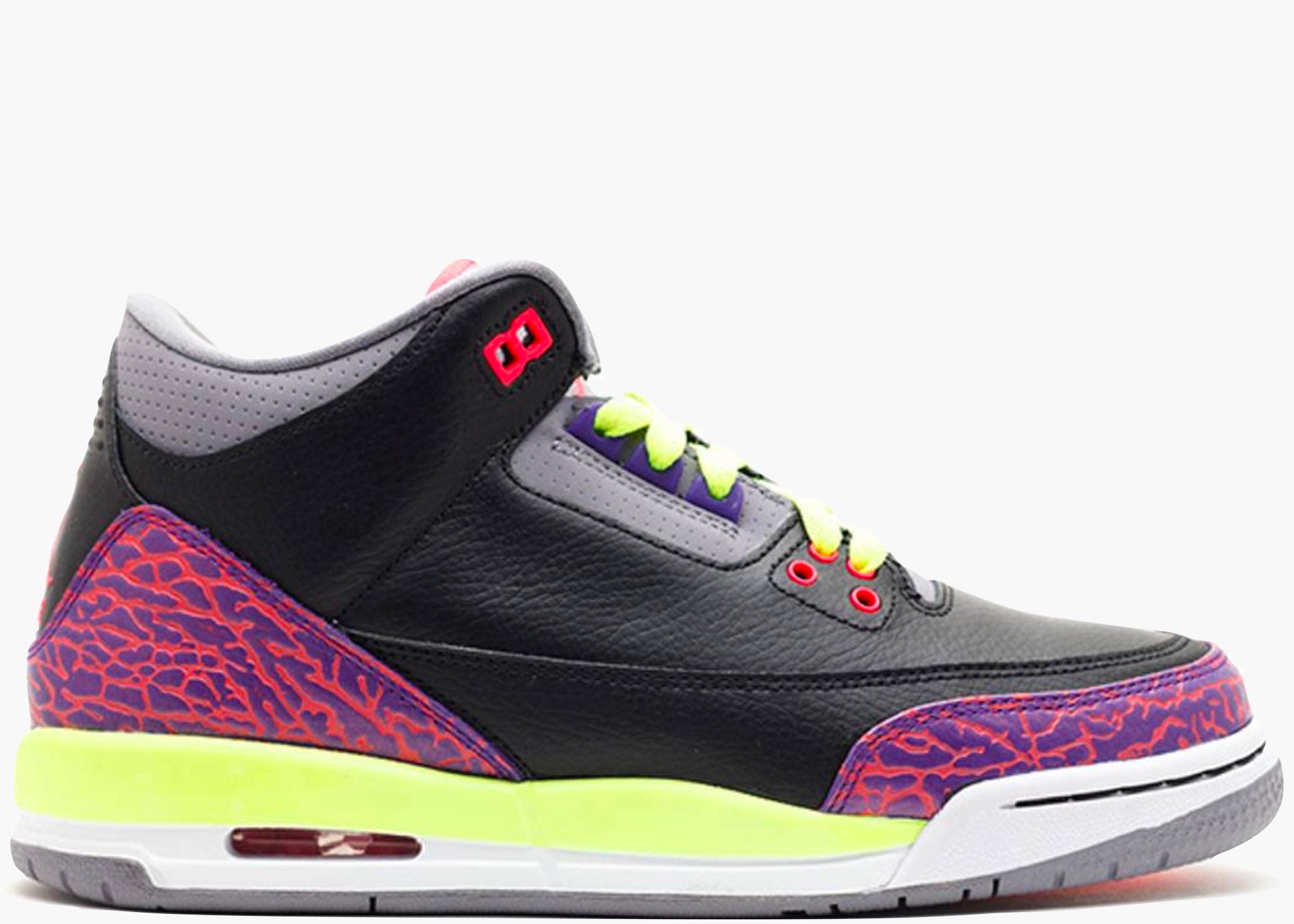 Nike Air Jordan 3 Retro Black Atomic Red Volt (GS) Hype Clothinga Limited Edition