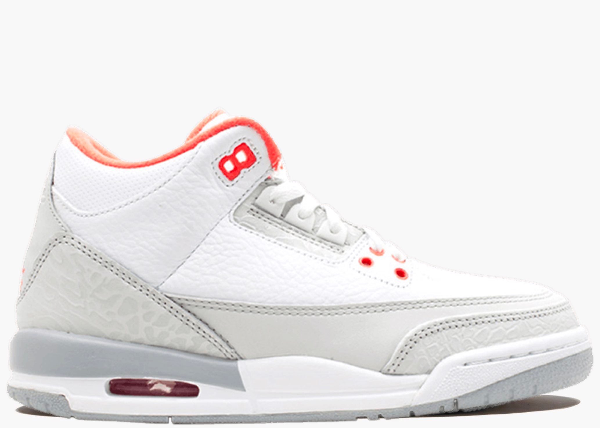 Nike Air Jordan 3 Retro White Crimson Grey (GS) Hype Clothinga Limited Edition
