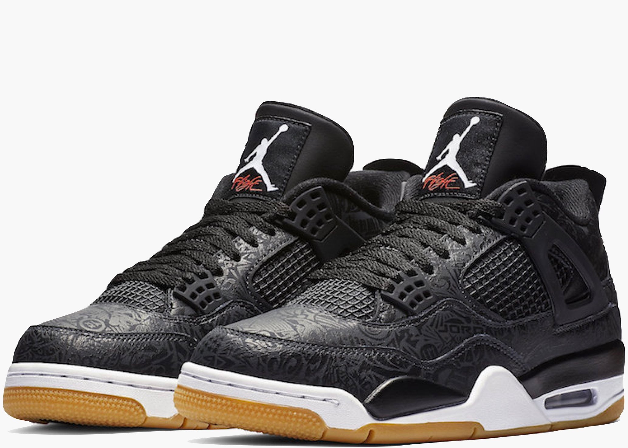 Nike Air Jordan 4 Retro Laser Black Gum Hype Clothinga Llimited Edition
