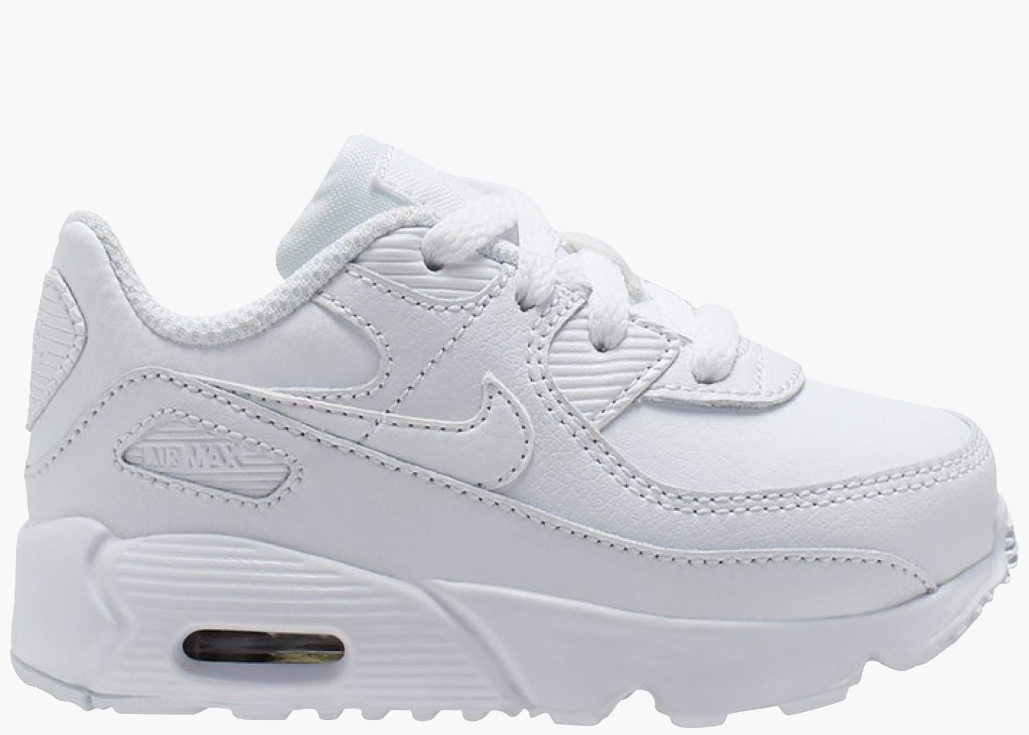 Nike Air Max 90 Leather Triple White (TD) CD6868-100 Hype Clothinga