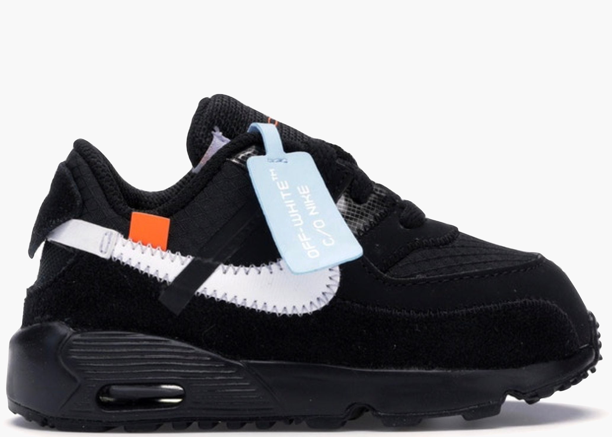 Nike Air Max 90 OFF-WHITE Black White (TD) BV0852 001 Hype Clothinga