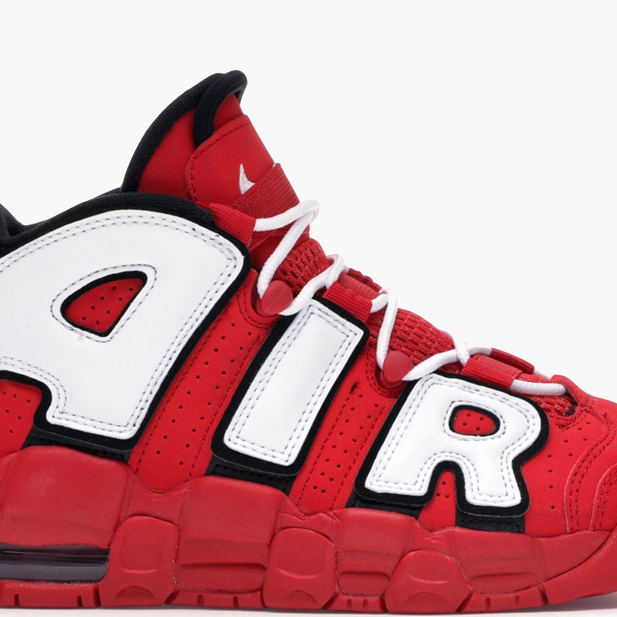 nike uptempo white university red