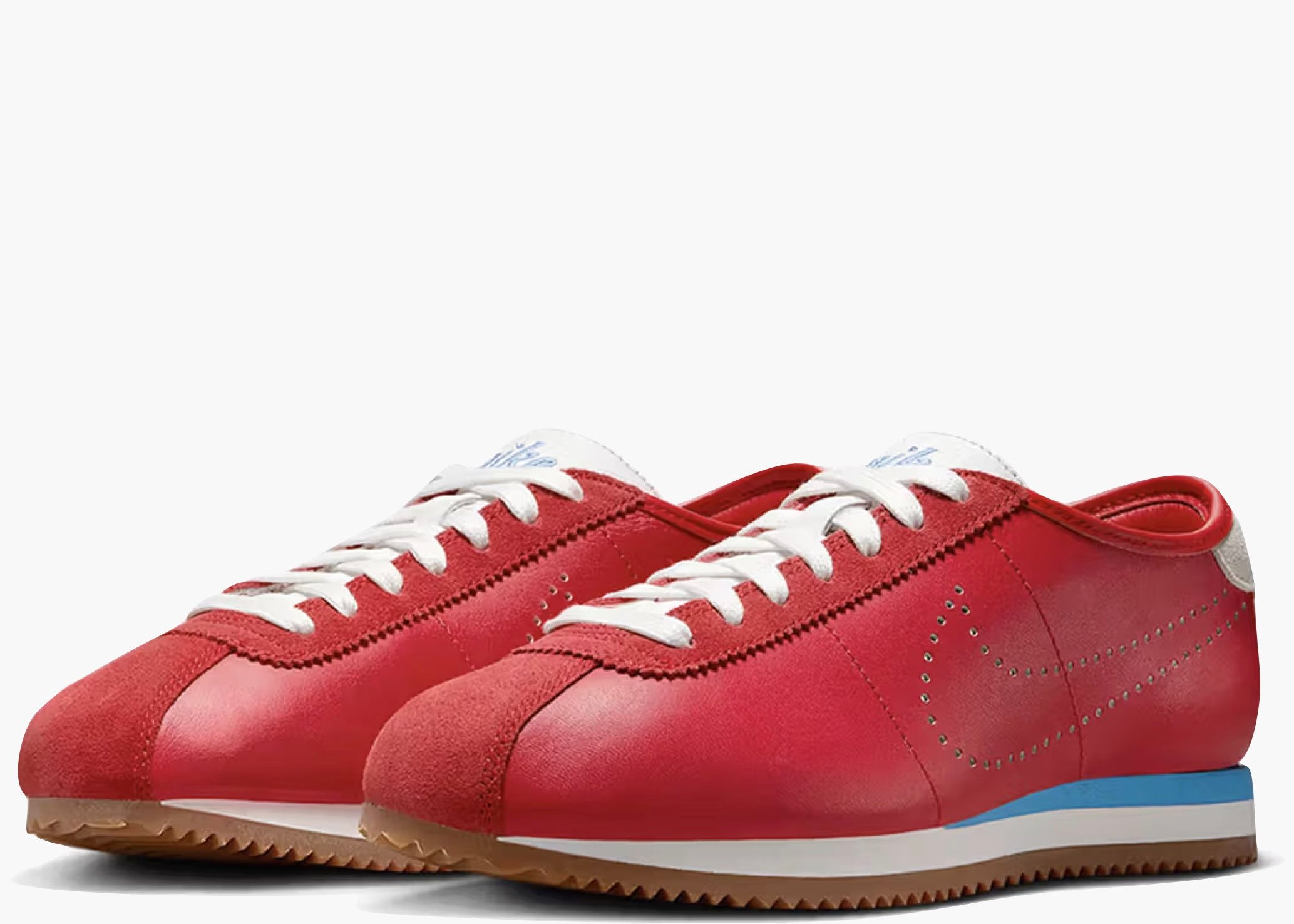 Nike Cortez Leather University Red University Blue Perforated Swoosh (W) HQ1841-600 Hype Clothinga Limited Edition
