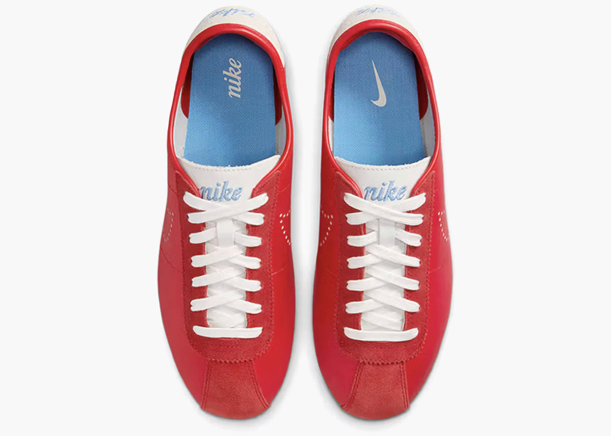 Nike Cortez Leather University Red University Blue Perforated Swoosh (W) HQ1841-600 Hype Clothinga Limited Edition