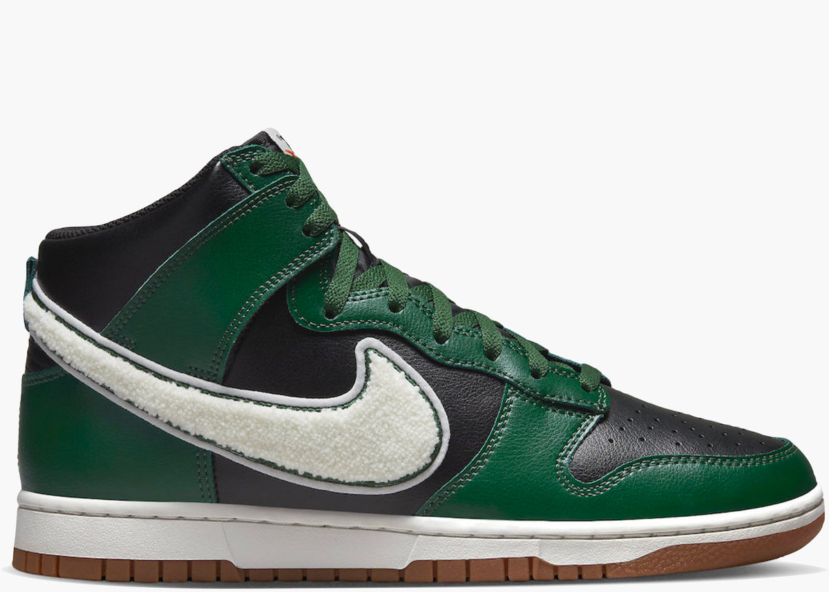 Nike Dunk High Chenille Swoosh Black Green Hype clothinga Limited Edition