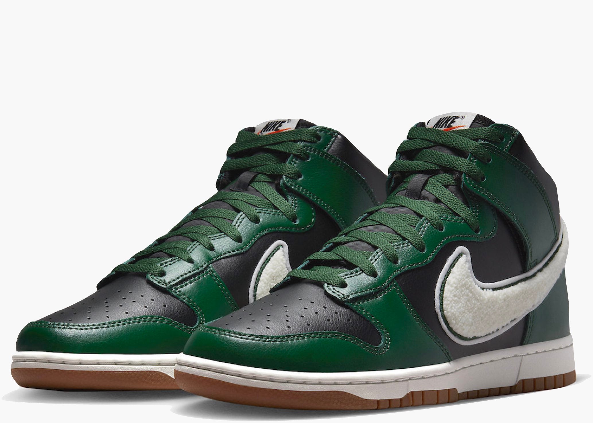 Nike Dunk High Chenille Swoosh Black Green Hype clothinga Limited Edition