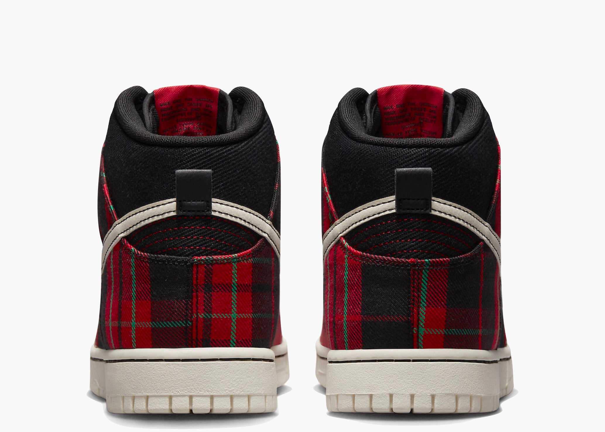 Nike Dunk High SE Tartan Plaid Black University Red  DV0826-001 Hype Clothinga Limited Edition