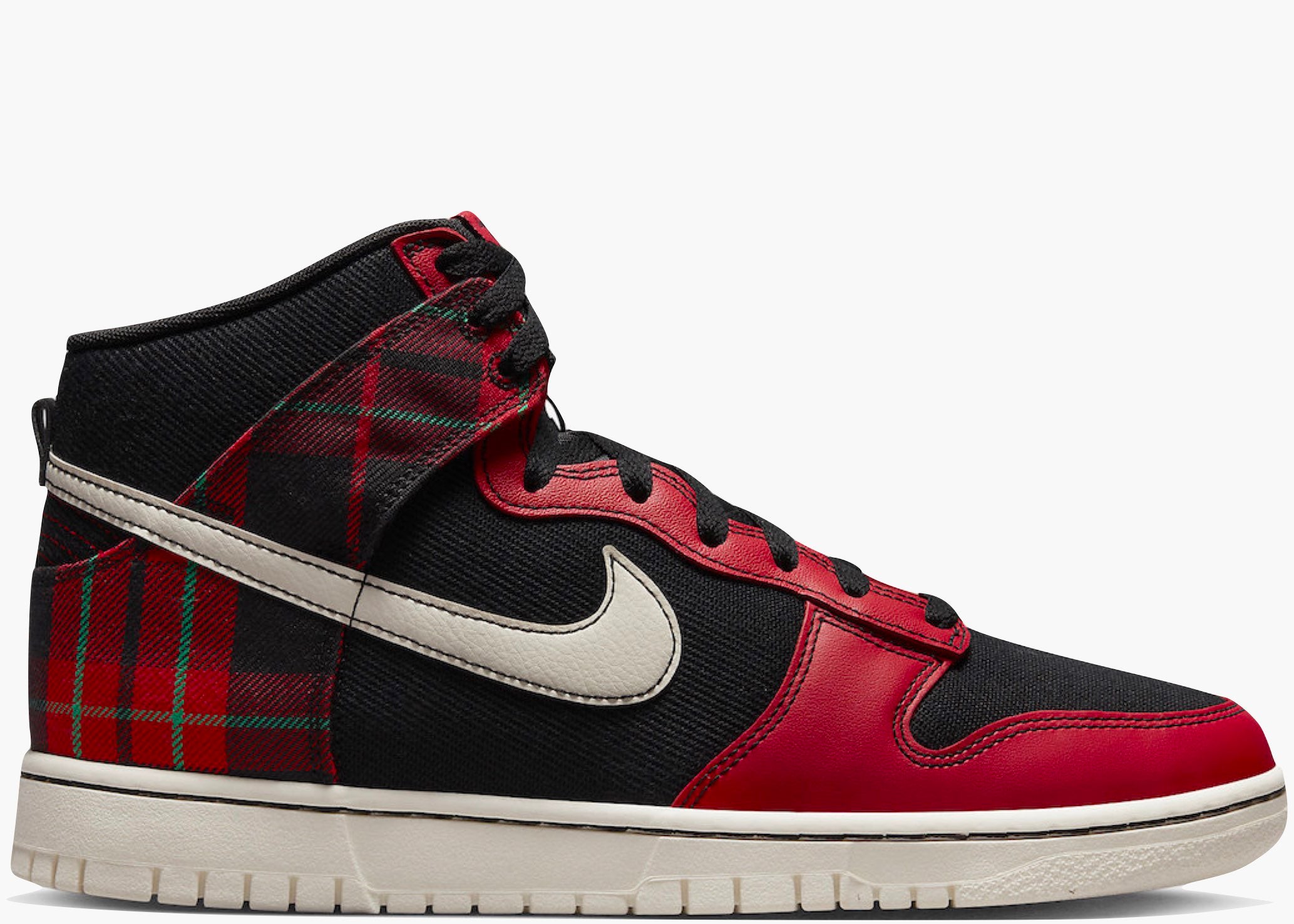 Nike Dunk High SE Tartan Plaid Black University Red  DV0826-001 Hype Clothinga Limited Edition
