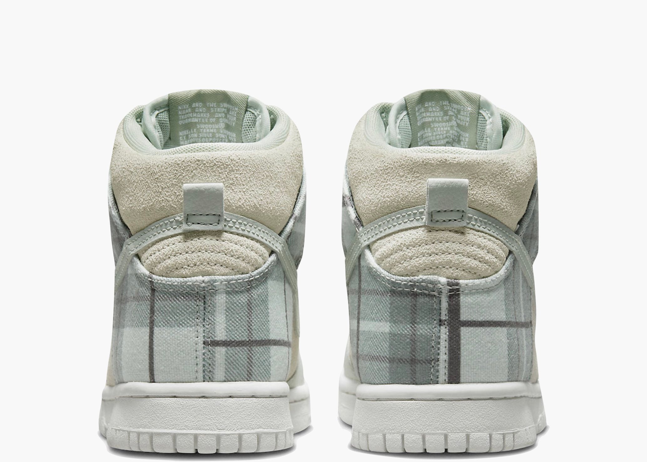  Nike Dunk High SE Tartan Plaid White Light Green (GS) Hype Clothinga Limited Edition