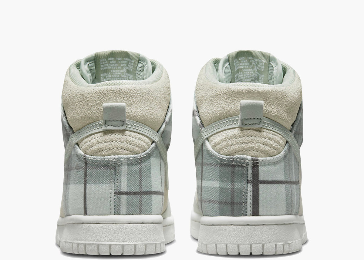  Nike Dunk High SE Tartan Plaid White Light Green (GS) Hype Clothinga Limited Edition