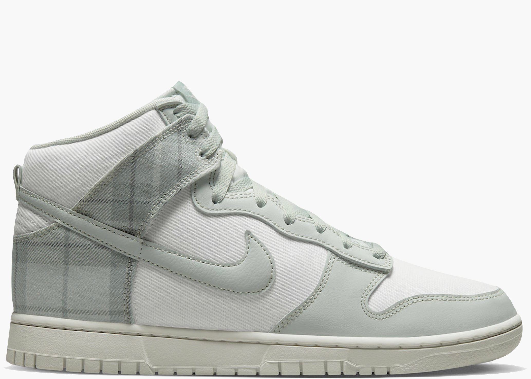Nike Dunk High SE Tartan Plaid White Light Green Hype Clothinga Limited Edition