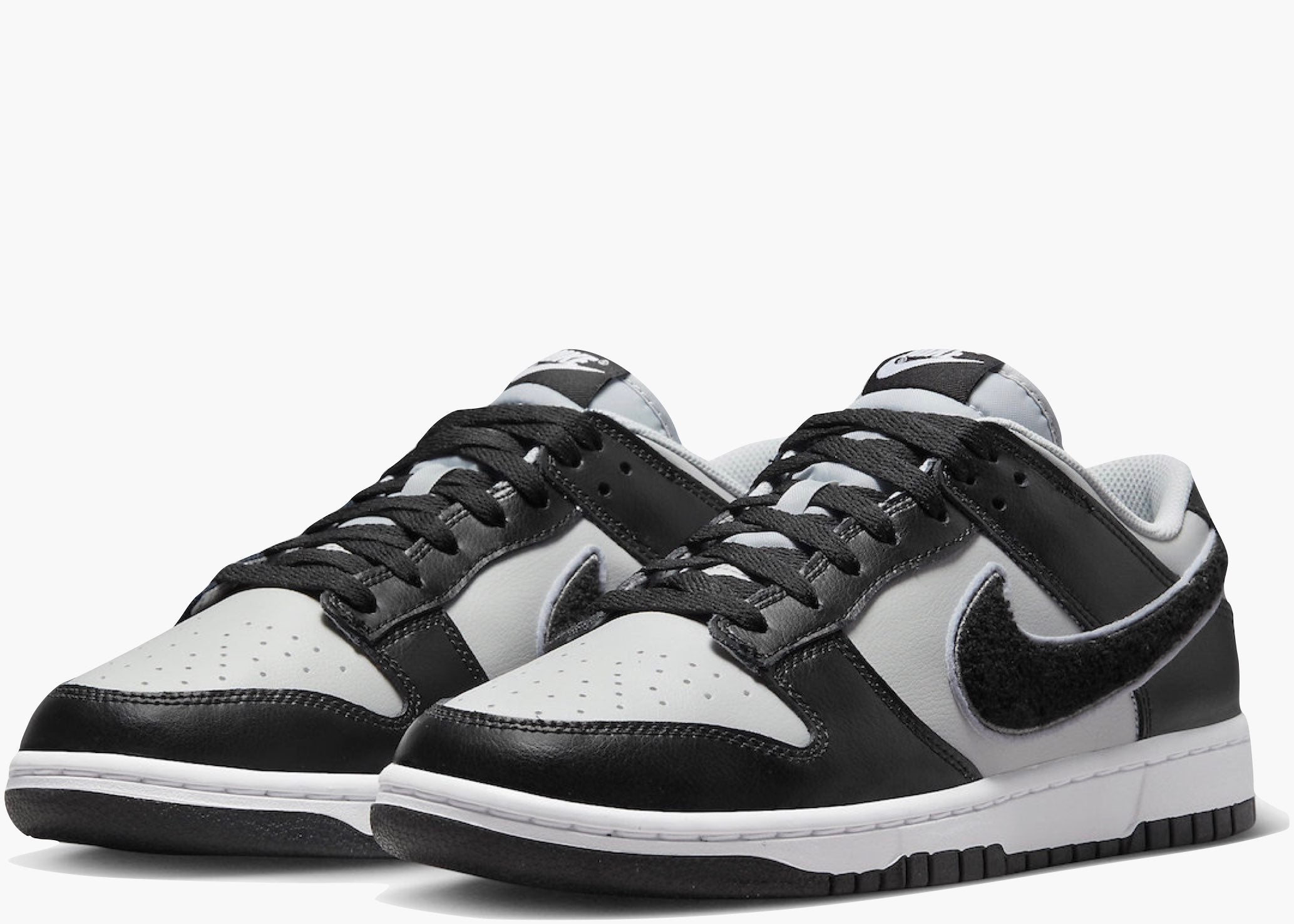 Nike Dunk Low Chenille Swoosh Black Grey DQ7683-001 Hype Clothinga Limited Edition