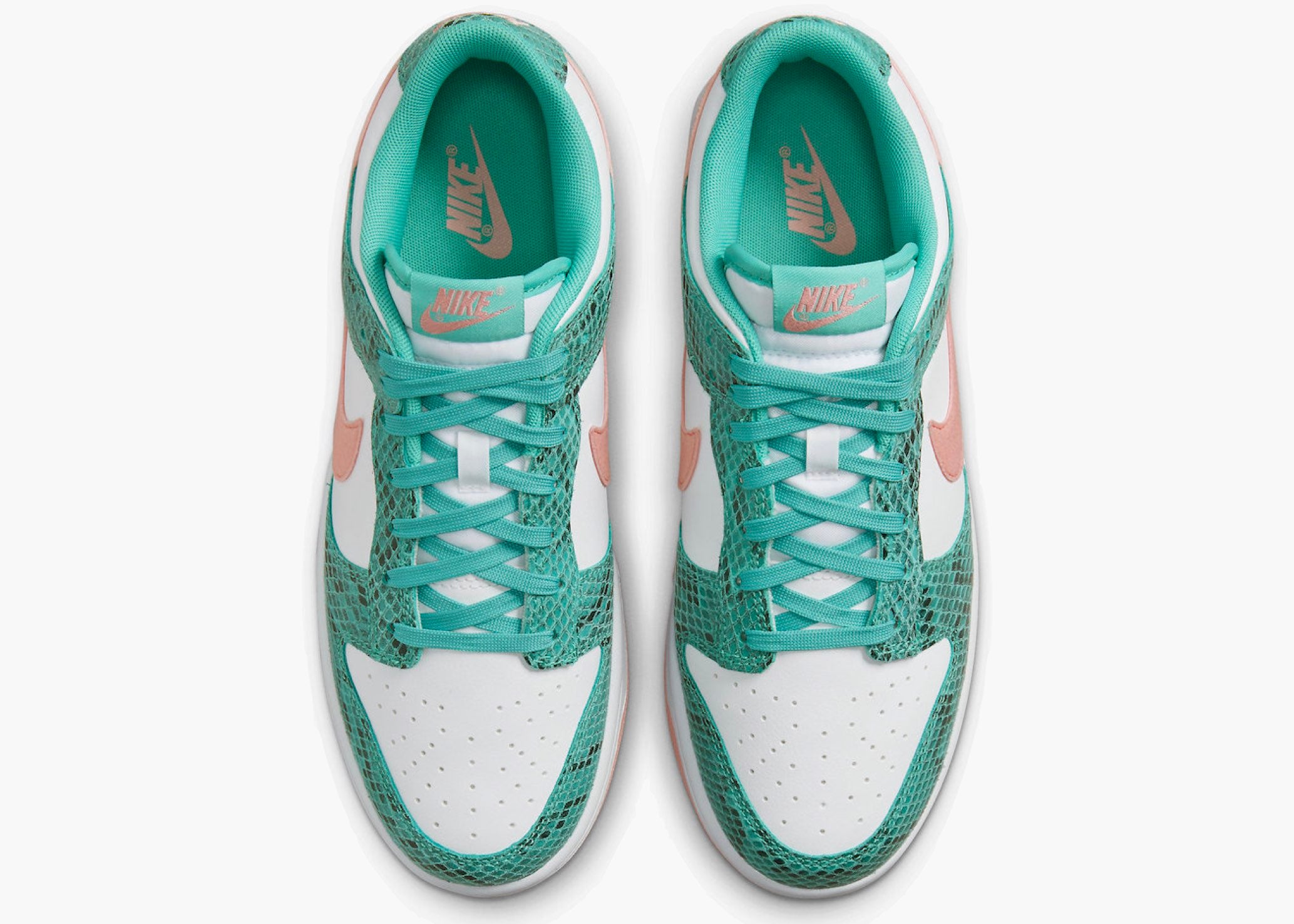Nike Dunk Low Snakeskin Washed Teal Bleached Coral Hype Clothinga Limited Edition