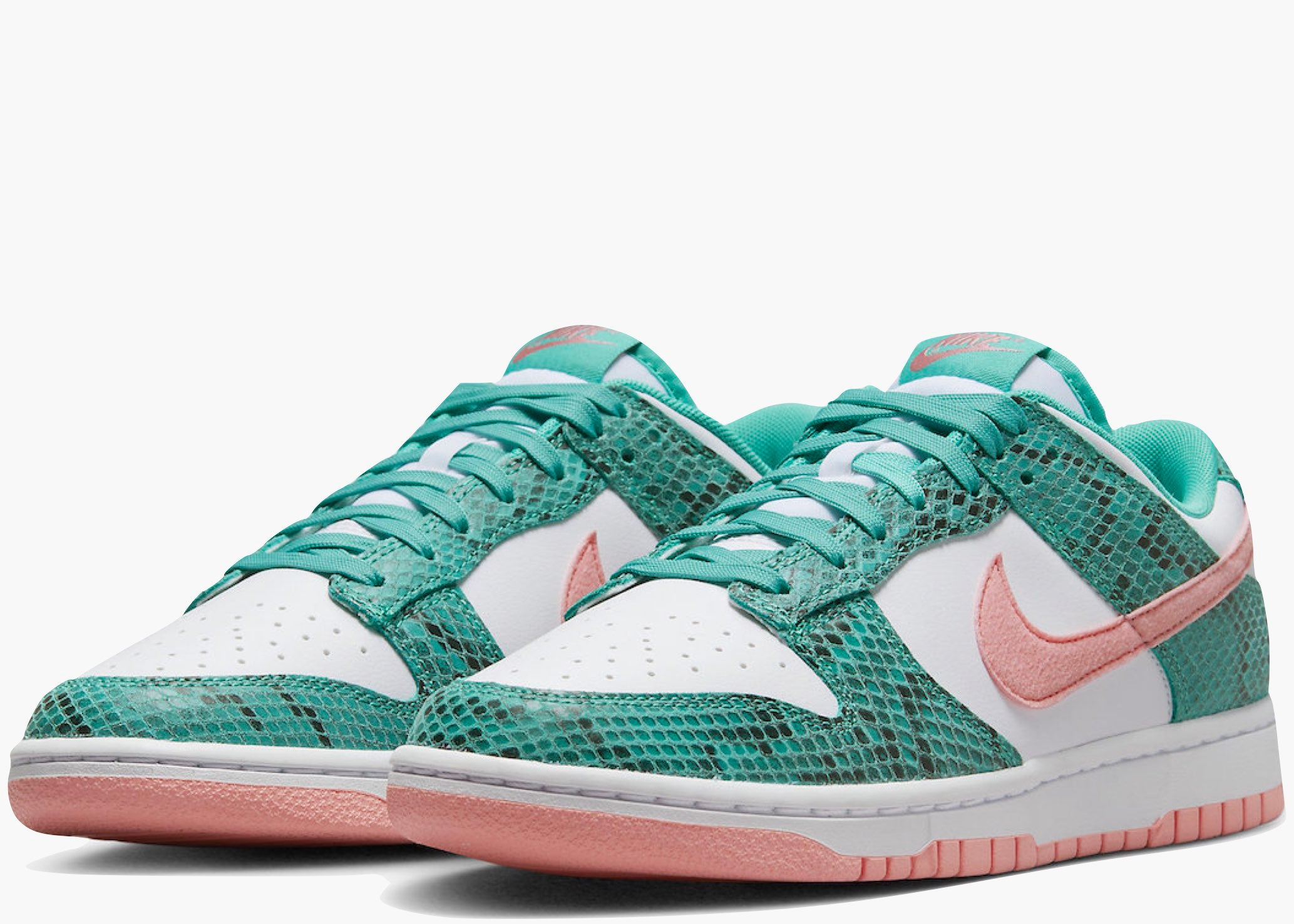 Nike Dunk Low Snakeskin Washed Teal Bleached Coral Hype Clothinga Limited Edition