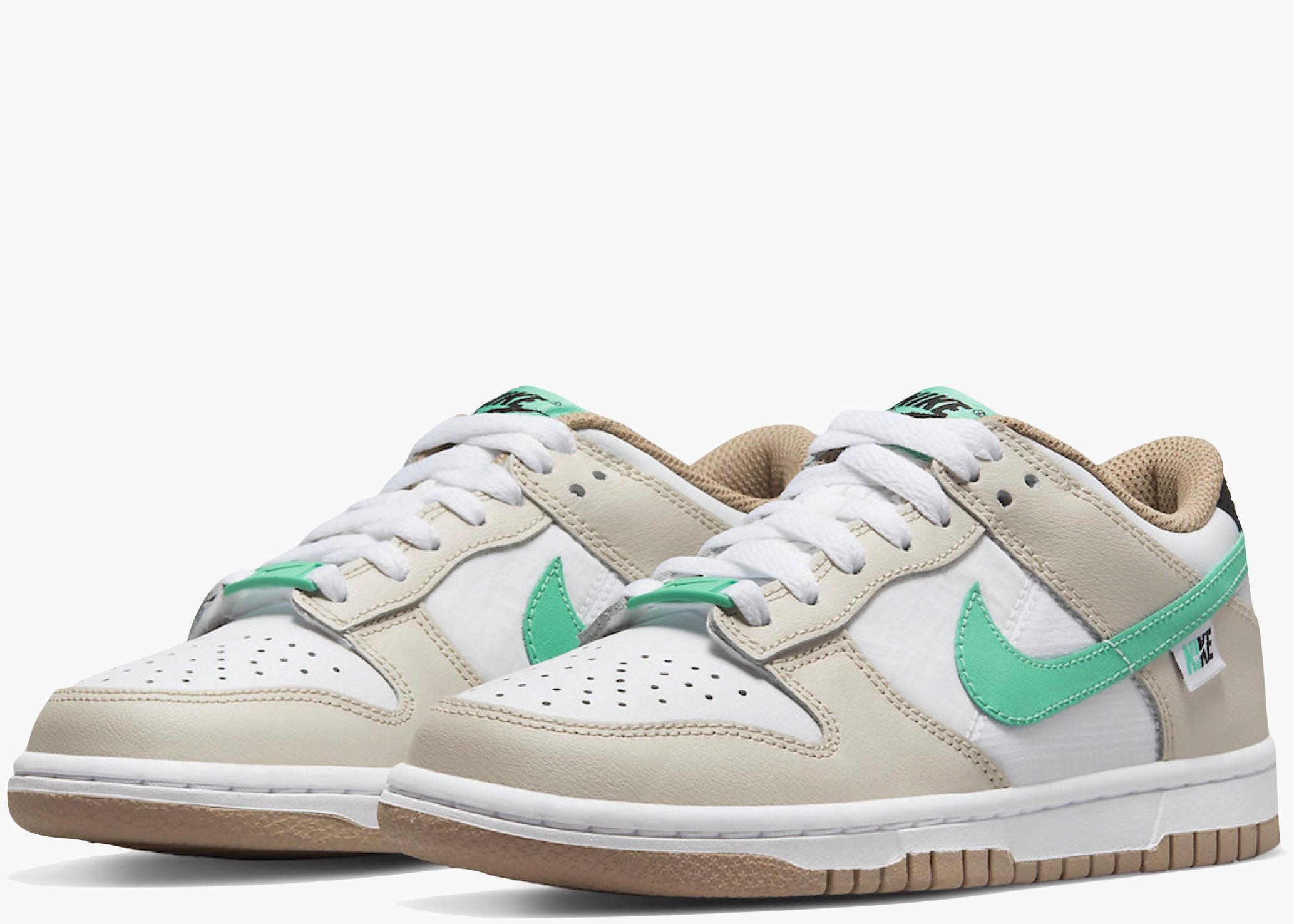 Nike Dunk Low Split Seam White Tan Mint (GS) Hype clothinga Limited Edition