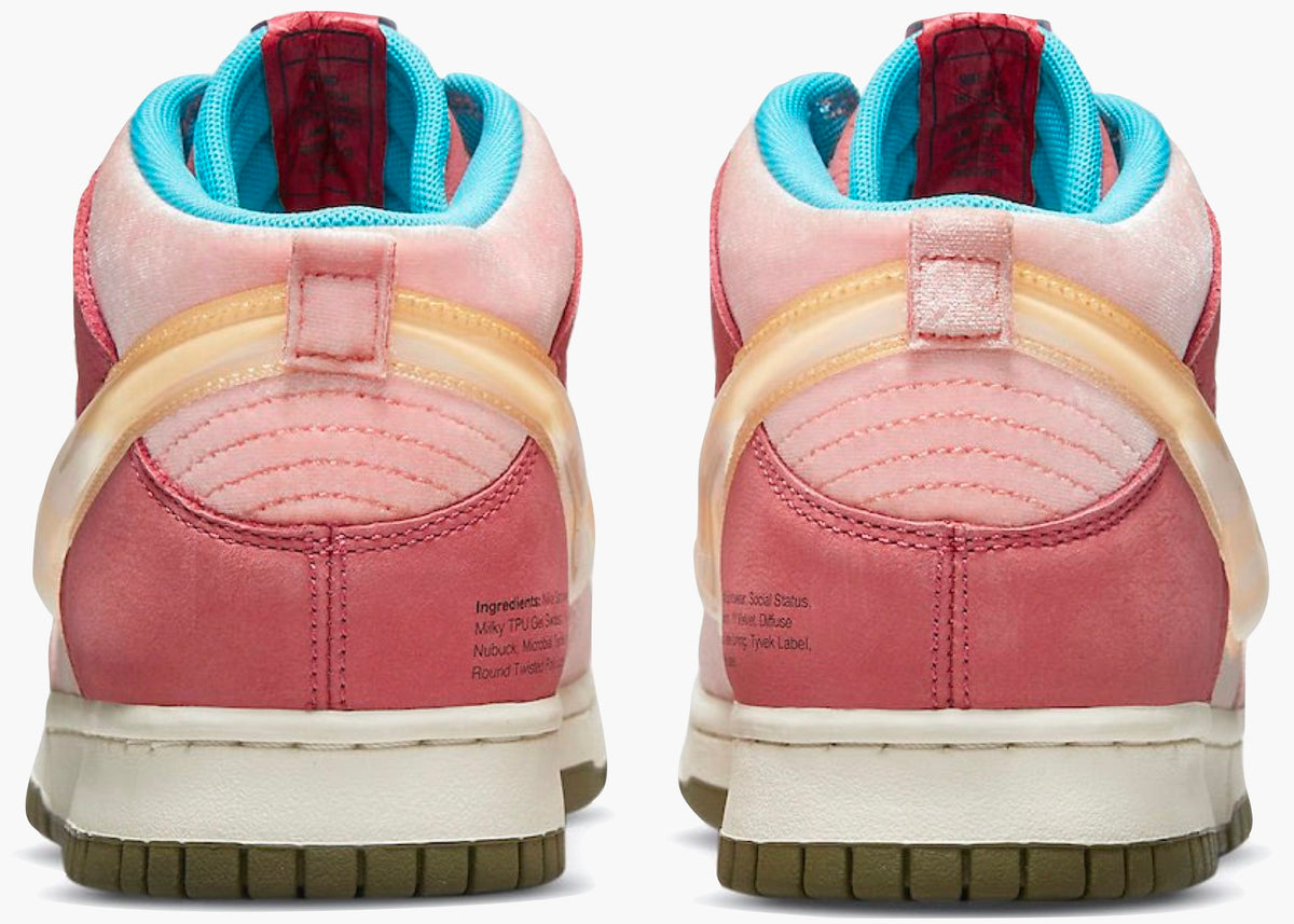 Nike Dunk Mid Social Status Free Lunch Strawberry Milk DJ1173-600 Hype Clothinga