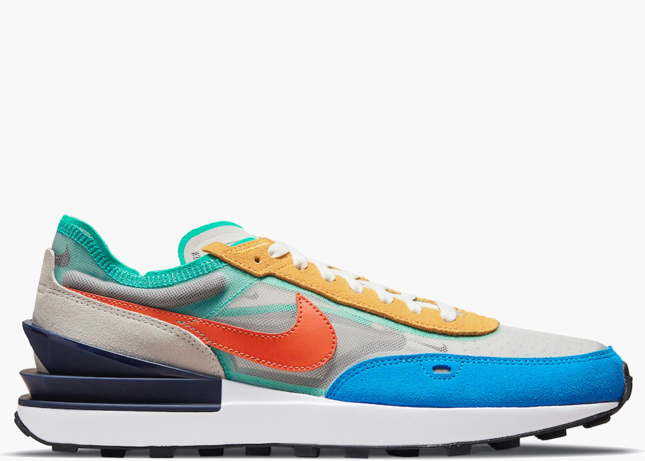 Nike Waffle One Mustard Orange Blue Turquoise