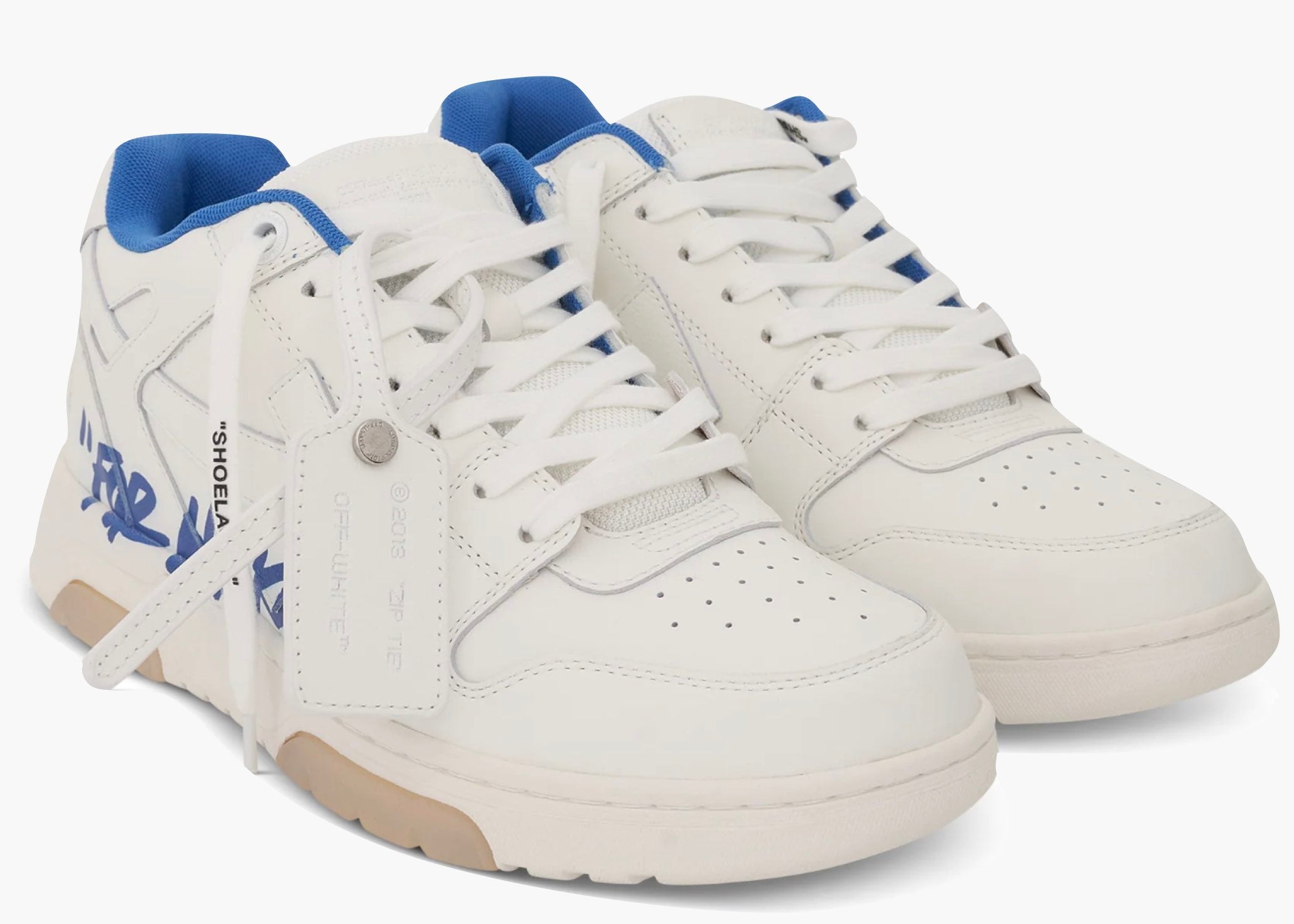 OFF-WHITE Out Of Office "OOO" Low Tops For Walking White White Dark Blue SS22 OMIA189S22LEA0030145 Hype Clothinga Limited Edition