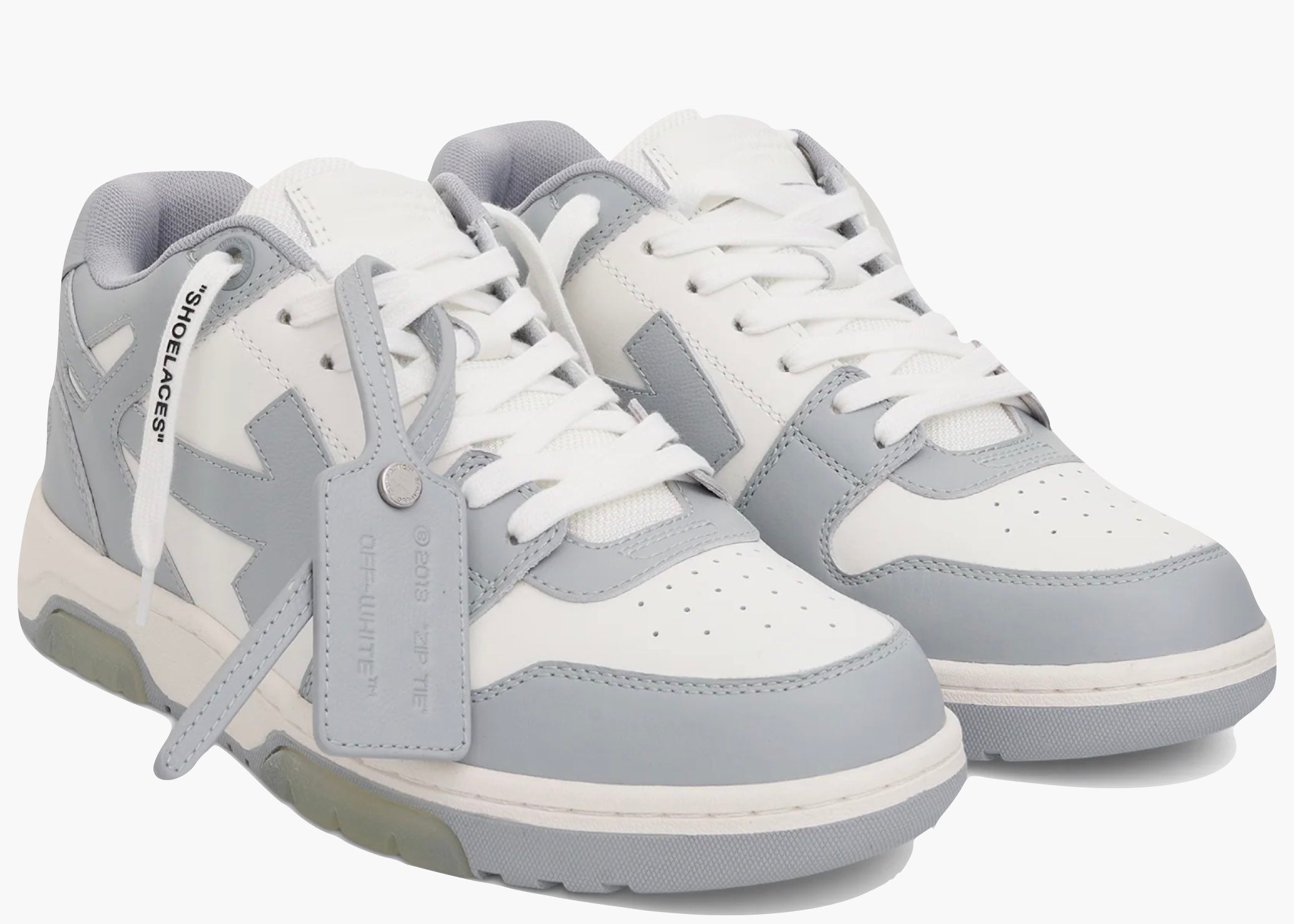 OFF-WHITE Out Of Office "OOO" Low Tops Grey White OMIA189S22LEA0010109 Hype Clothinga Limited Edition