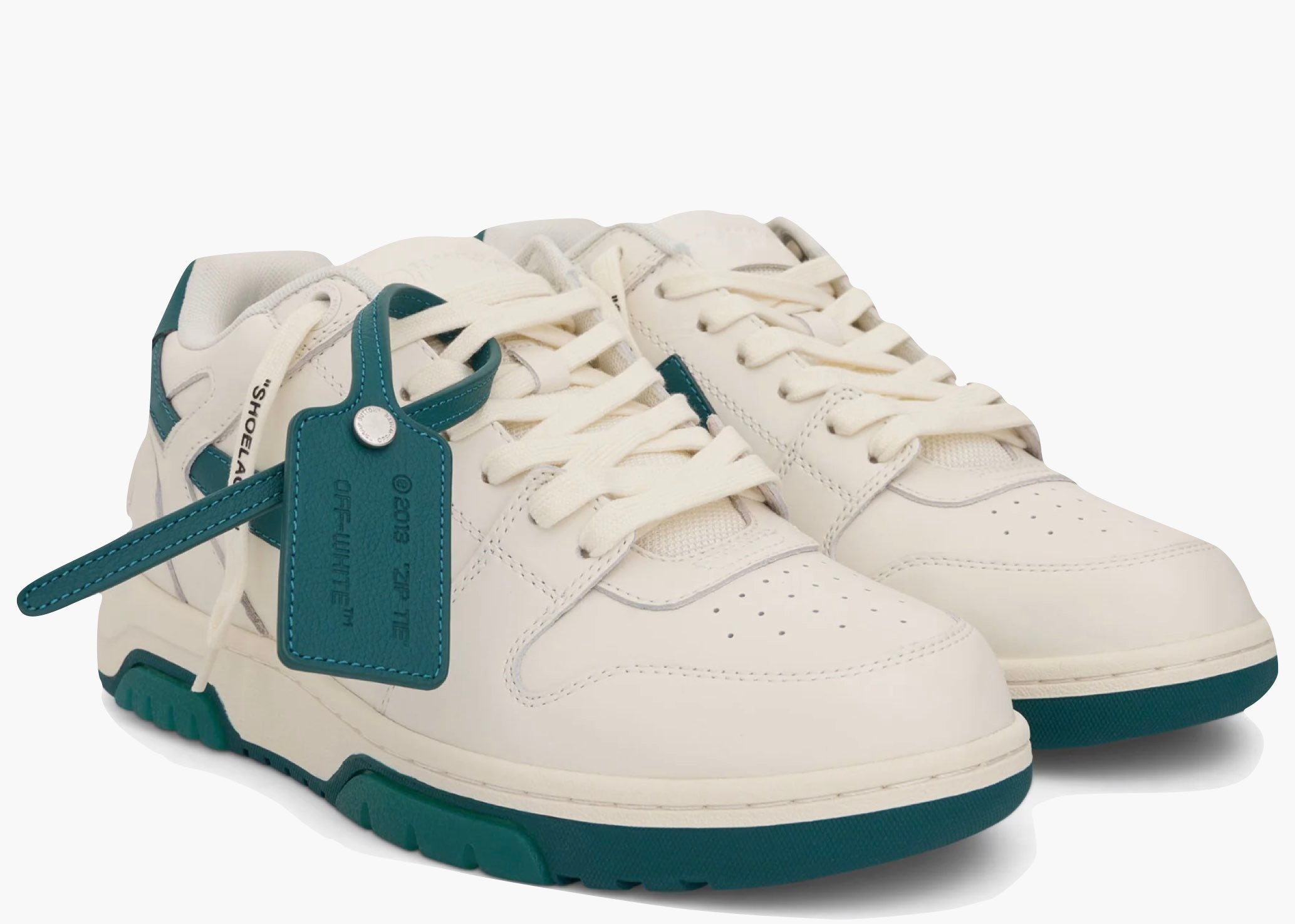 OFF-WHITE Out Of Office OOO Low Tops White Green (FW22) OMIA189F22LEA0010155 Hype Clothinga Limited Edition