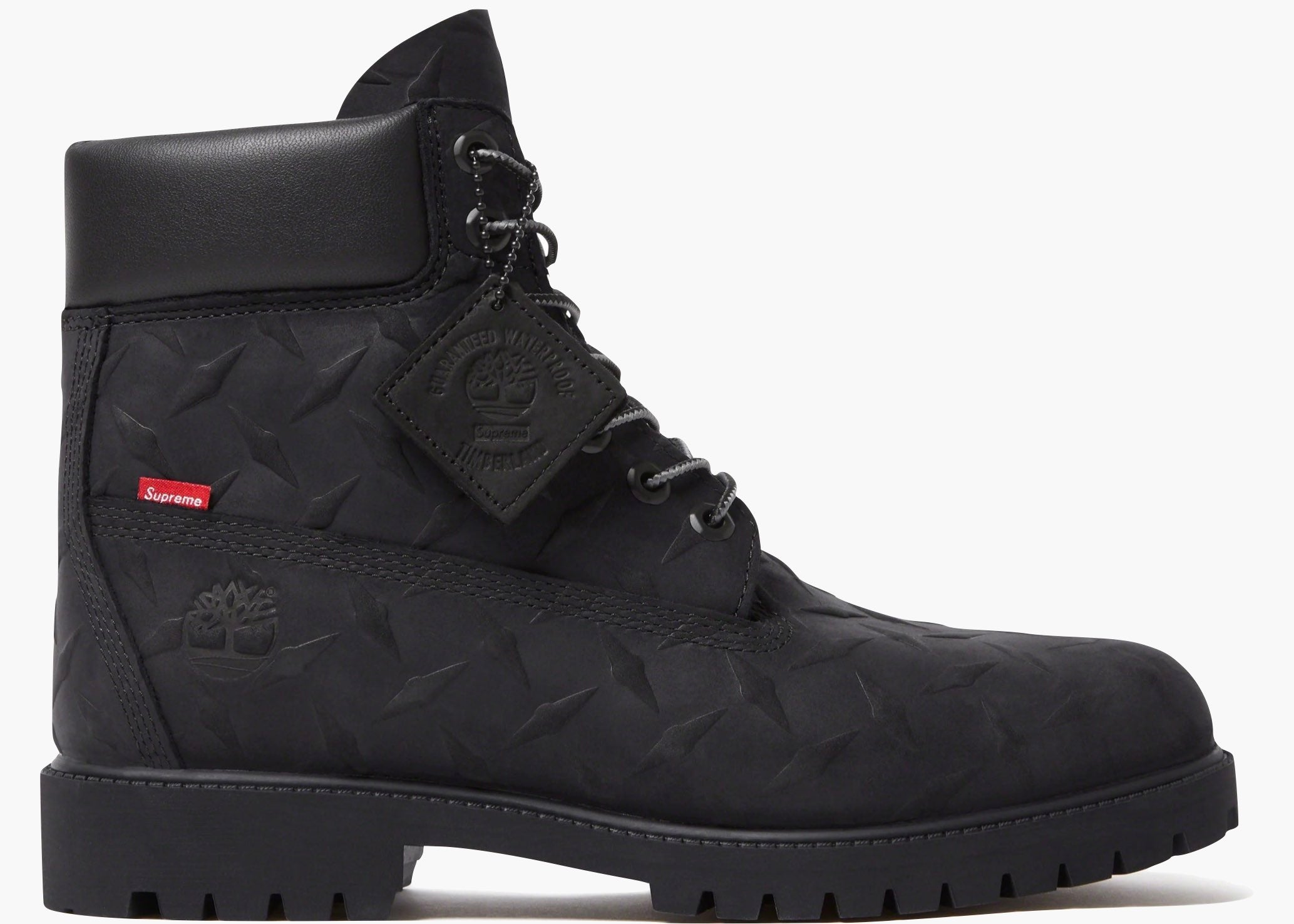 Timberland 6" Premium Waterproof Boot Supreme Diamond Plate Black TPWBSBL Hype Clothinga Limited Edition