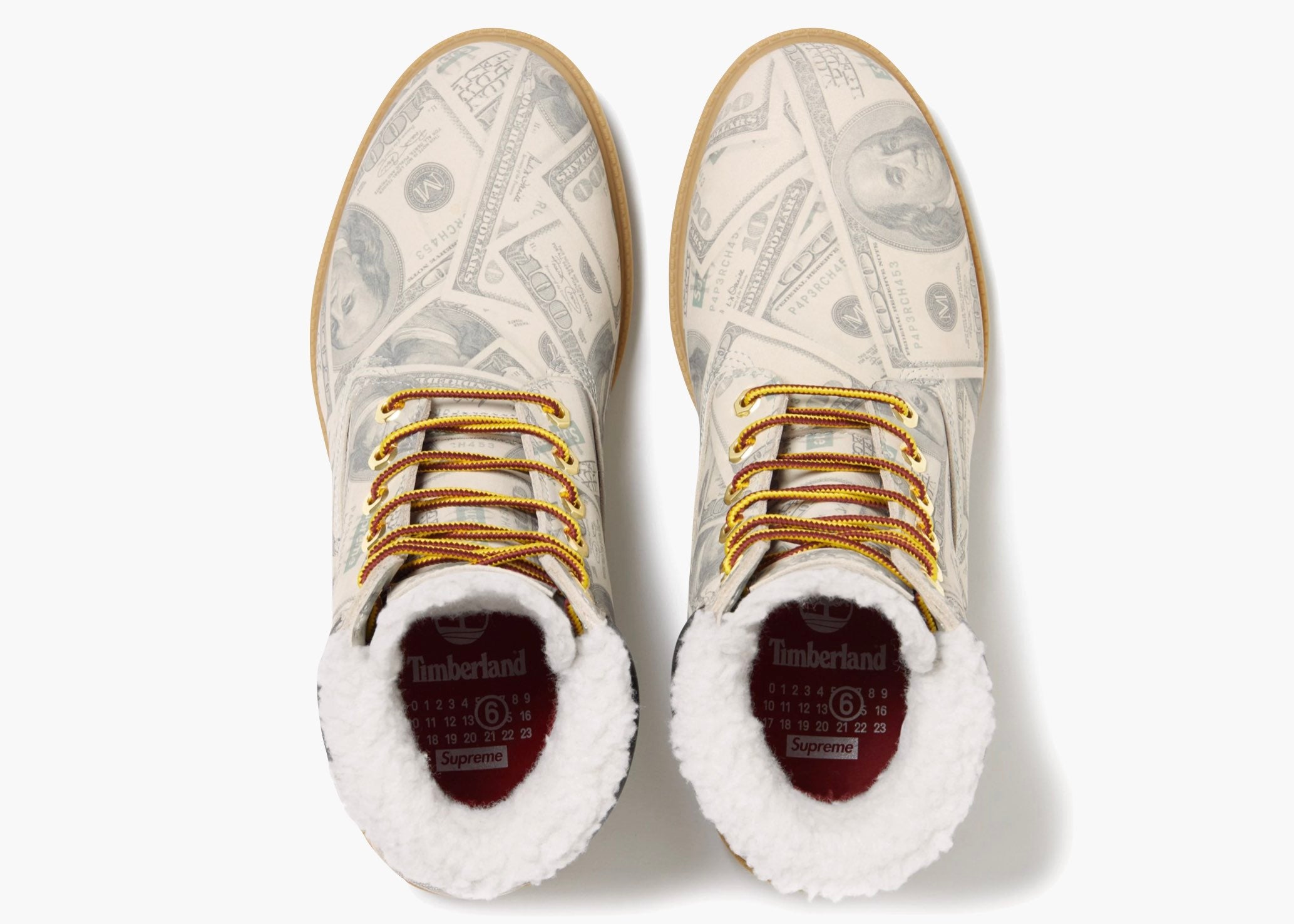 Timberland 6" Premium Waterproof Boot Supreme x MM6 Maison Margiela $100 Bills TB0A5NG5-ALP Hype Clothinga Limited Edition