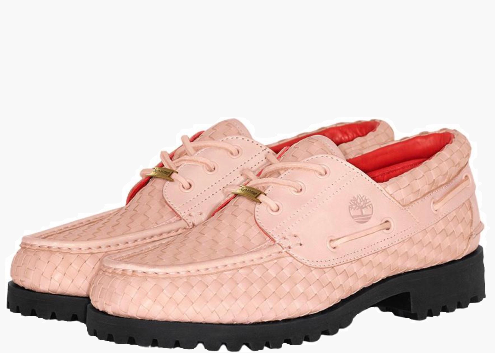 Timberland Woven Leather 3-Eye Lug Supreme Pink TWLLSP Hype Clothinga Limited Edition