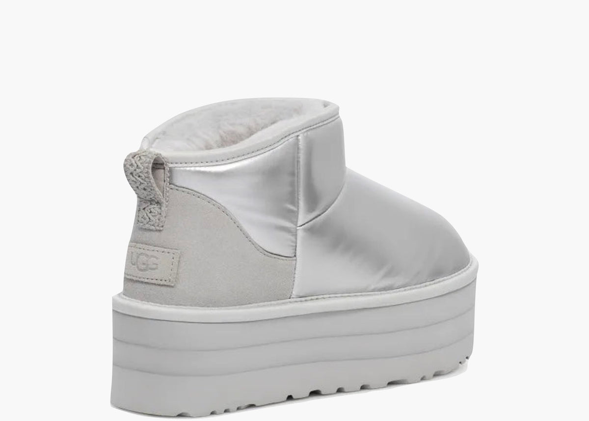UGG Ultra Mini Platform Hi Shine Boot Silver (W) 1144048-SLVR Hype Clothinga limited edition..