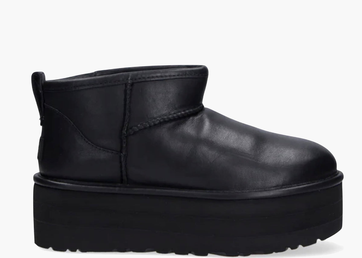 UGG Classic Ultra Mini Platform Boot Black Leather (W) 1141510-BLLE Hype Clothinga Limited Edition